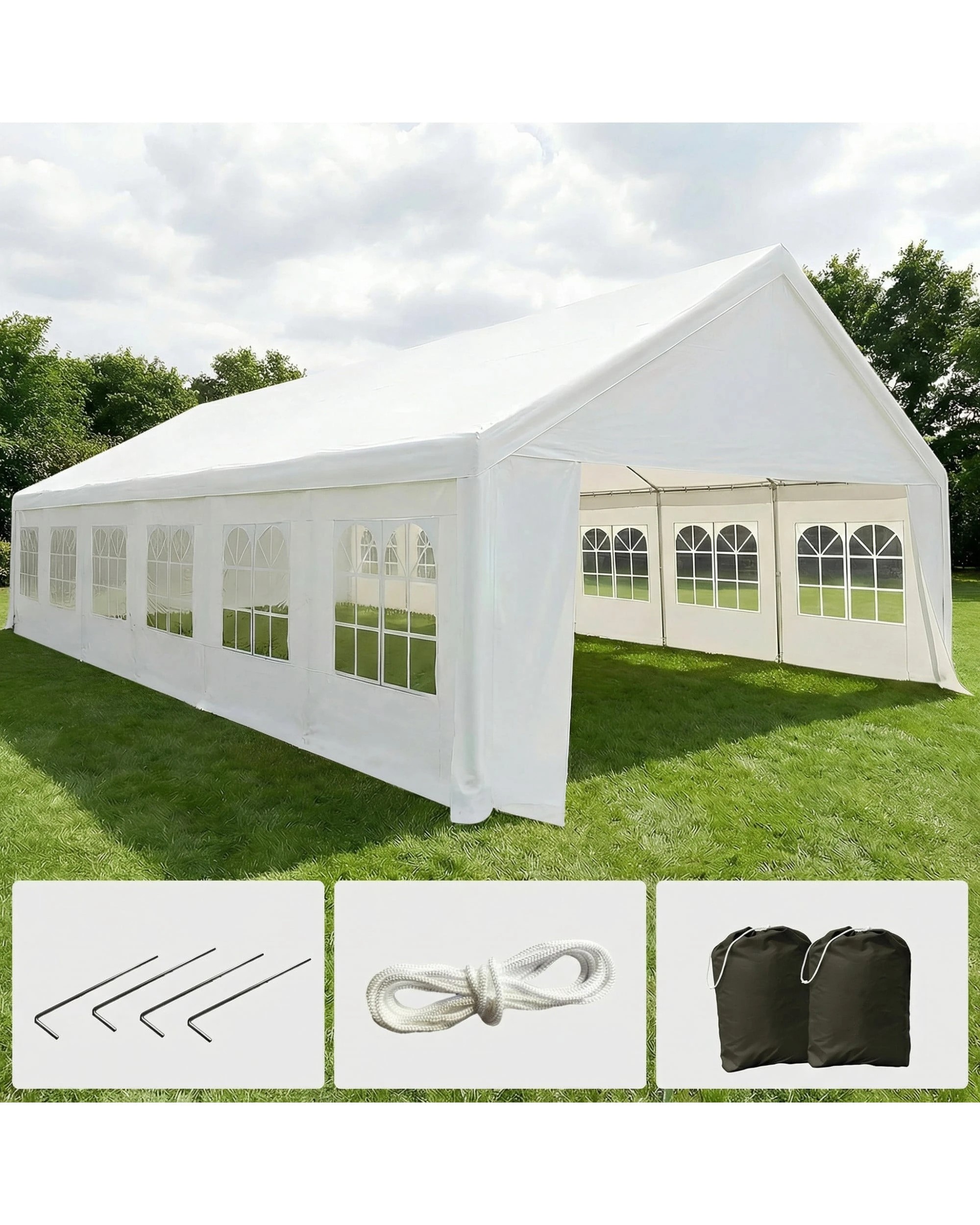 10 Wallaroo 12m x 6m Outdoor Event Gazebo Party Tent Marquee Wedding Canopy Shade, 10 of 10