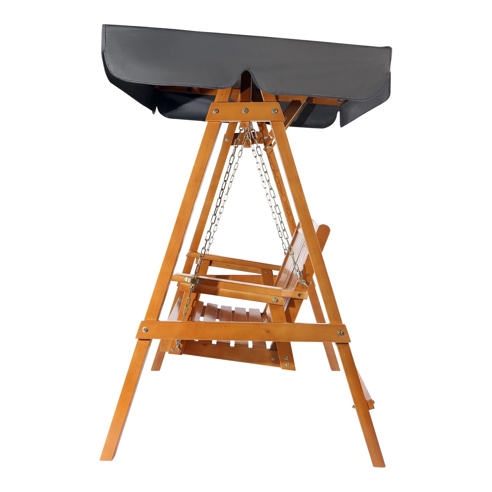 10 Alfordson Swing Chair Outdoor Furniture Wooden Garden Patio Bench Canopy Teak XL - Orange, 10 of 10