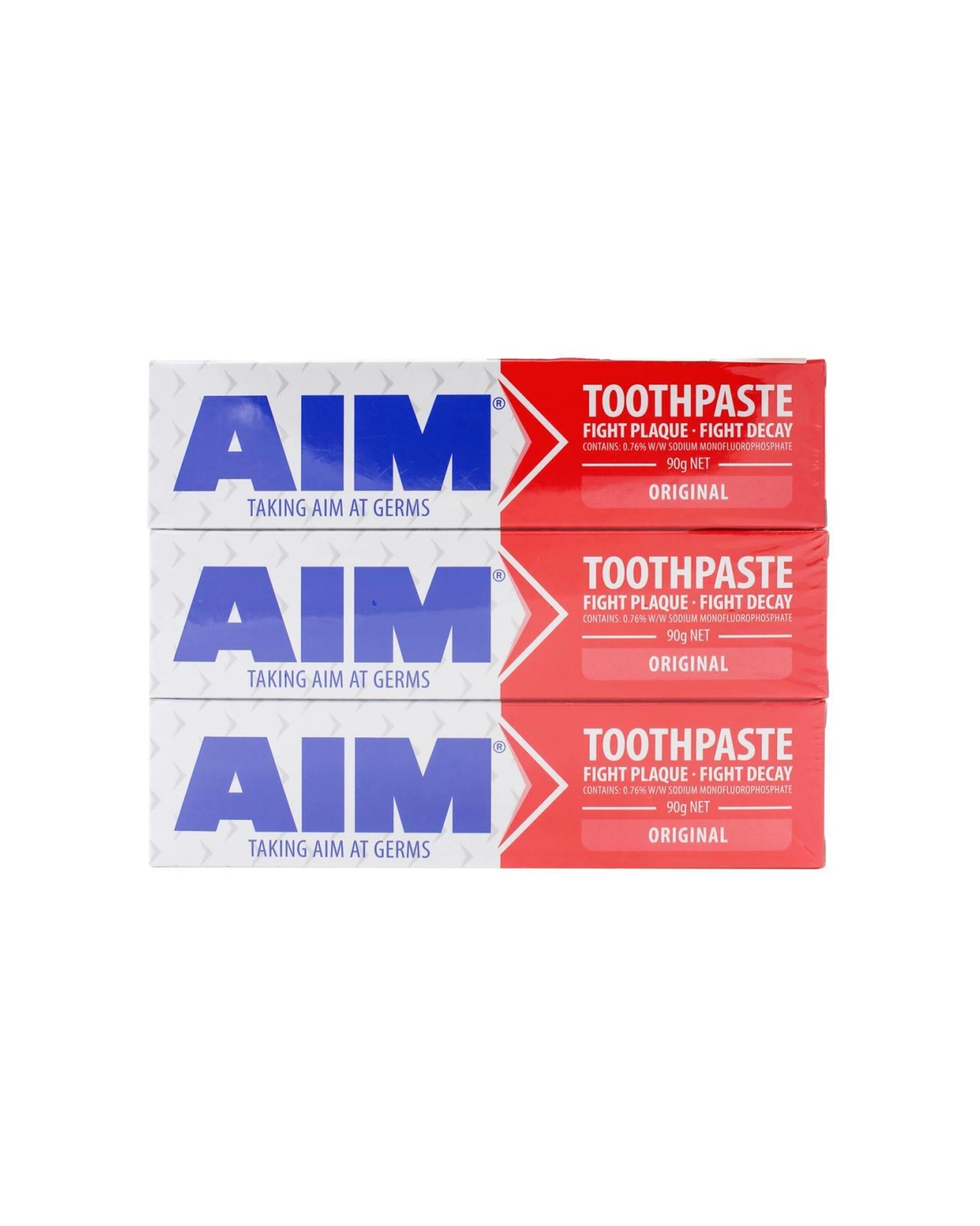 3 Aim 24pc Fluoride Toothpaste Tube Original Dental Oral Care Pack 90g - Multi, 3 of 5