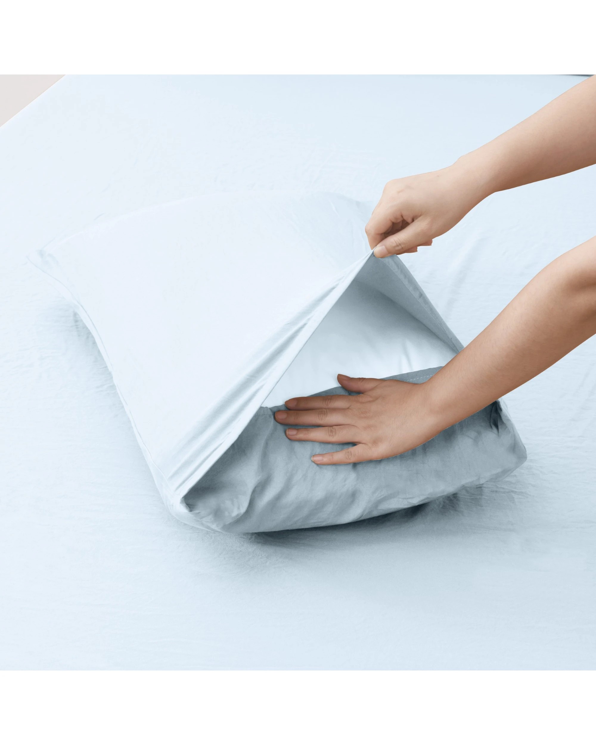 3 Dreamaker Superfine Washed Microfibre King Pillowcase Twin Pack - Ice Blue, 3 of 6