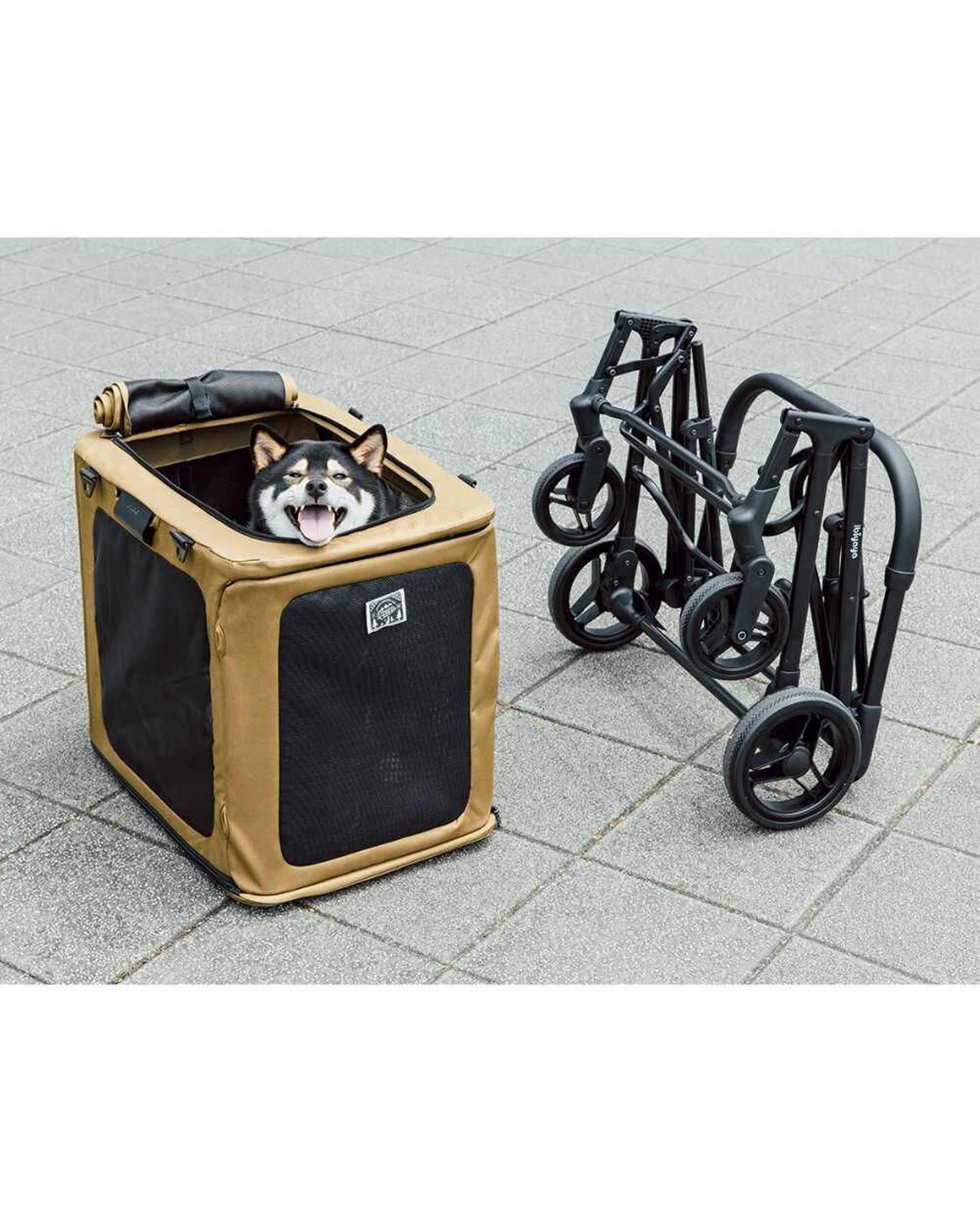 9 Ibiyaya Bigbuddy Folding Pet Stroller Crate Carrier Combo For Large Dogs - Beige, 9 of 9