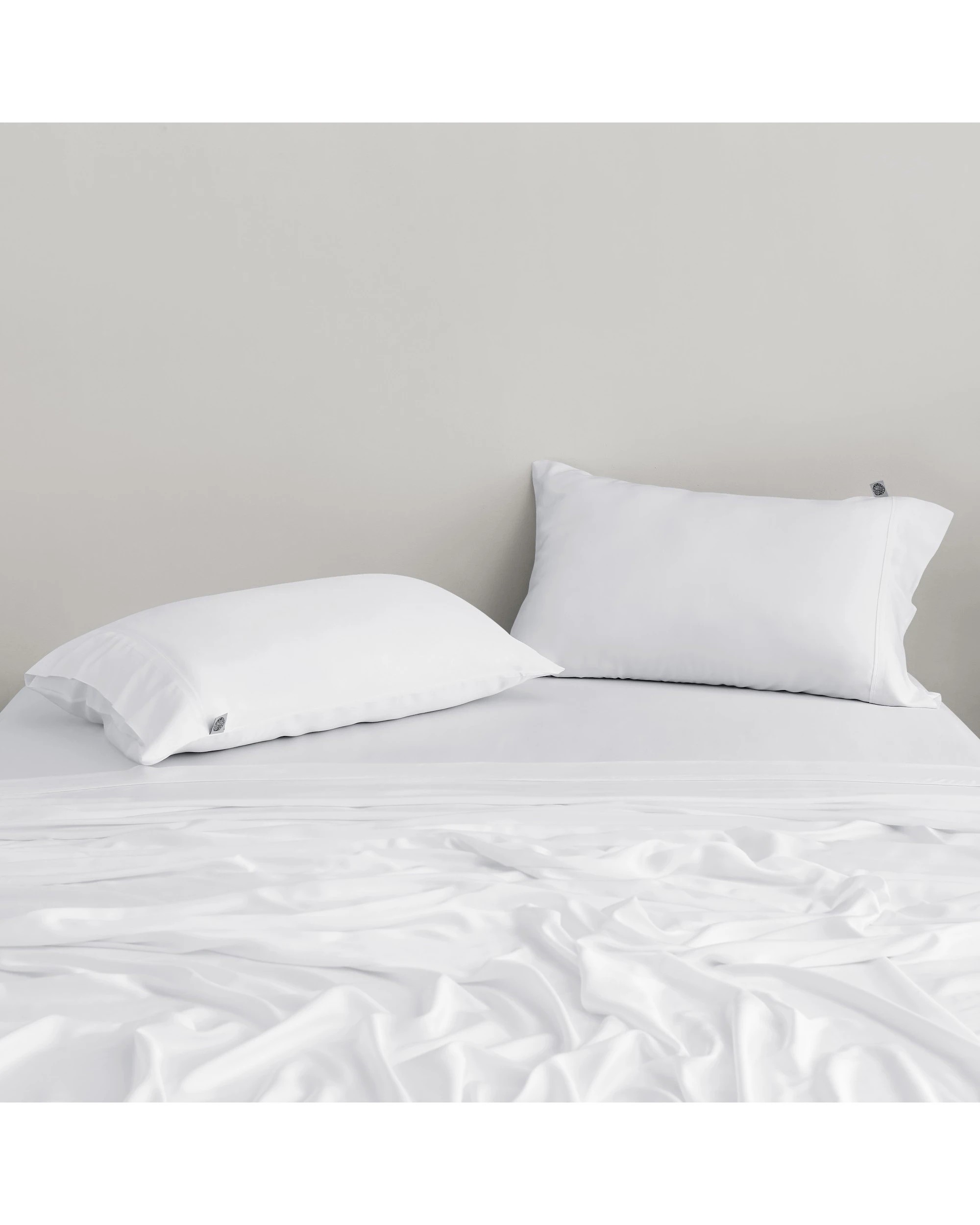 1 Natural Home 400TC 100% Bamboo Sateen Standard Pillowcase Twin Pack - White, 1 of 5