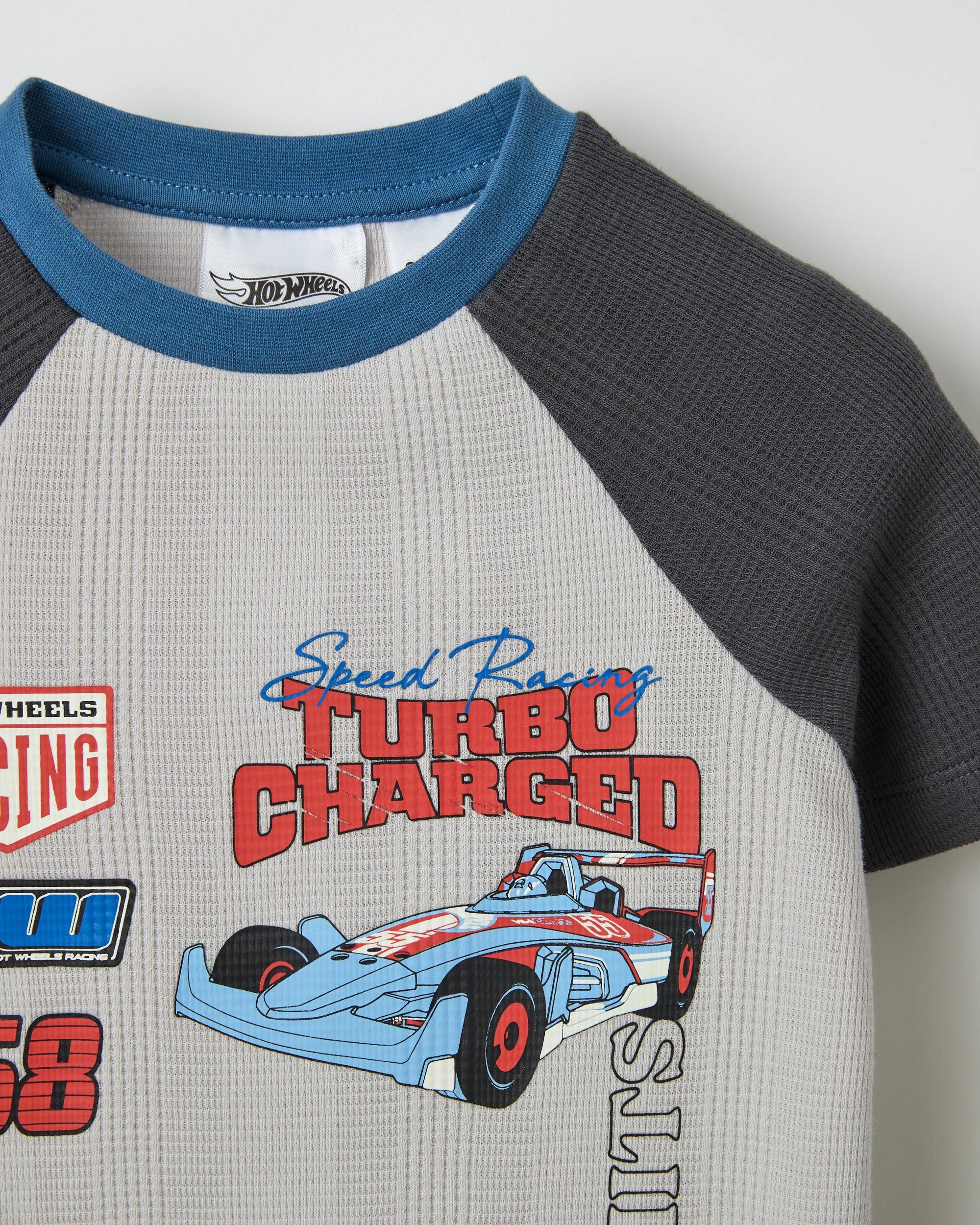 2 Licensed Hot Wheels Australian Cotton Younger Boys Elevated Rib Pyjama Set HOT WHEELS MULTI, 2 of 3