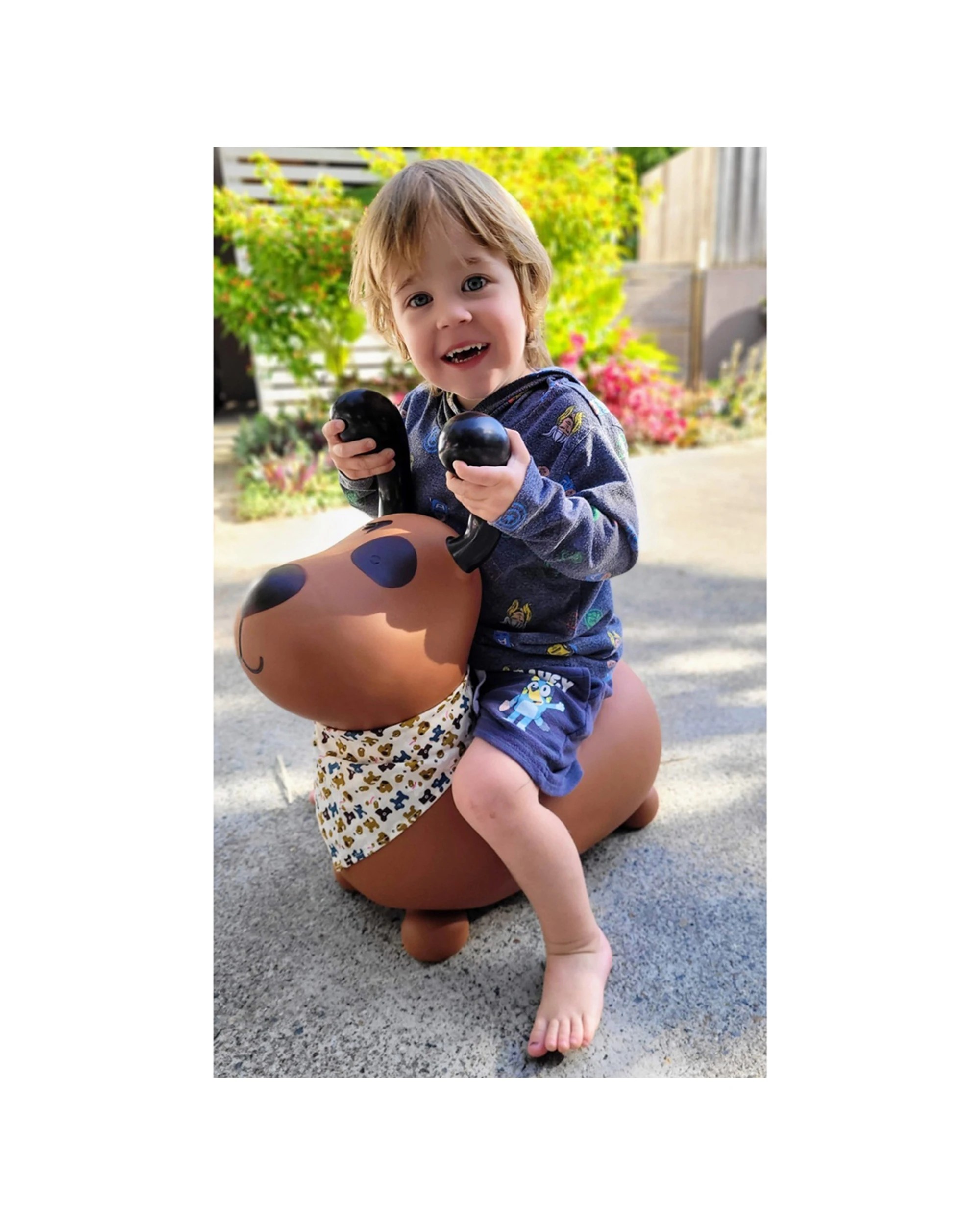 3 Kaper Kidz Bouncy Rider Pudding The Dog Kids Ride On Toy 12 Months Plus - Brown, 3 of 9