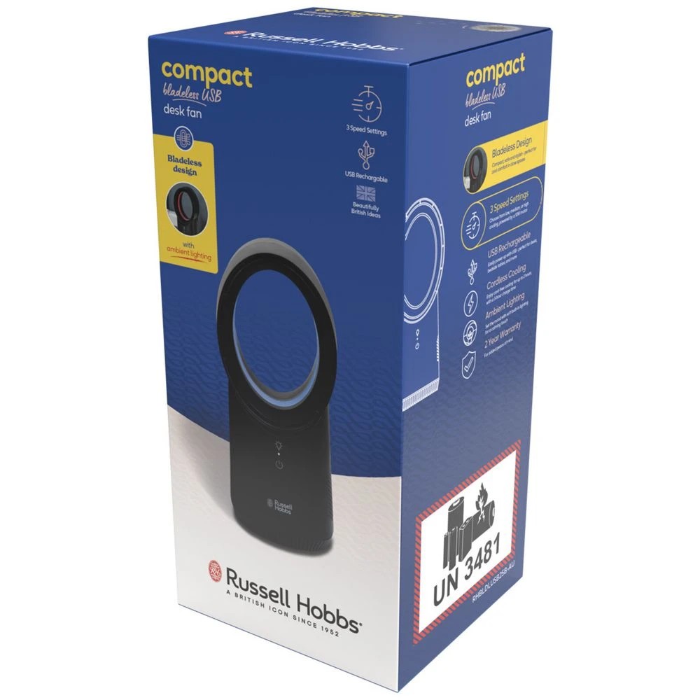 3 Russell Hobbs USB Bladeless Desk Fan, 3 of 8