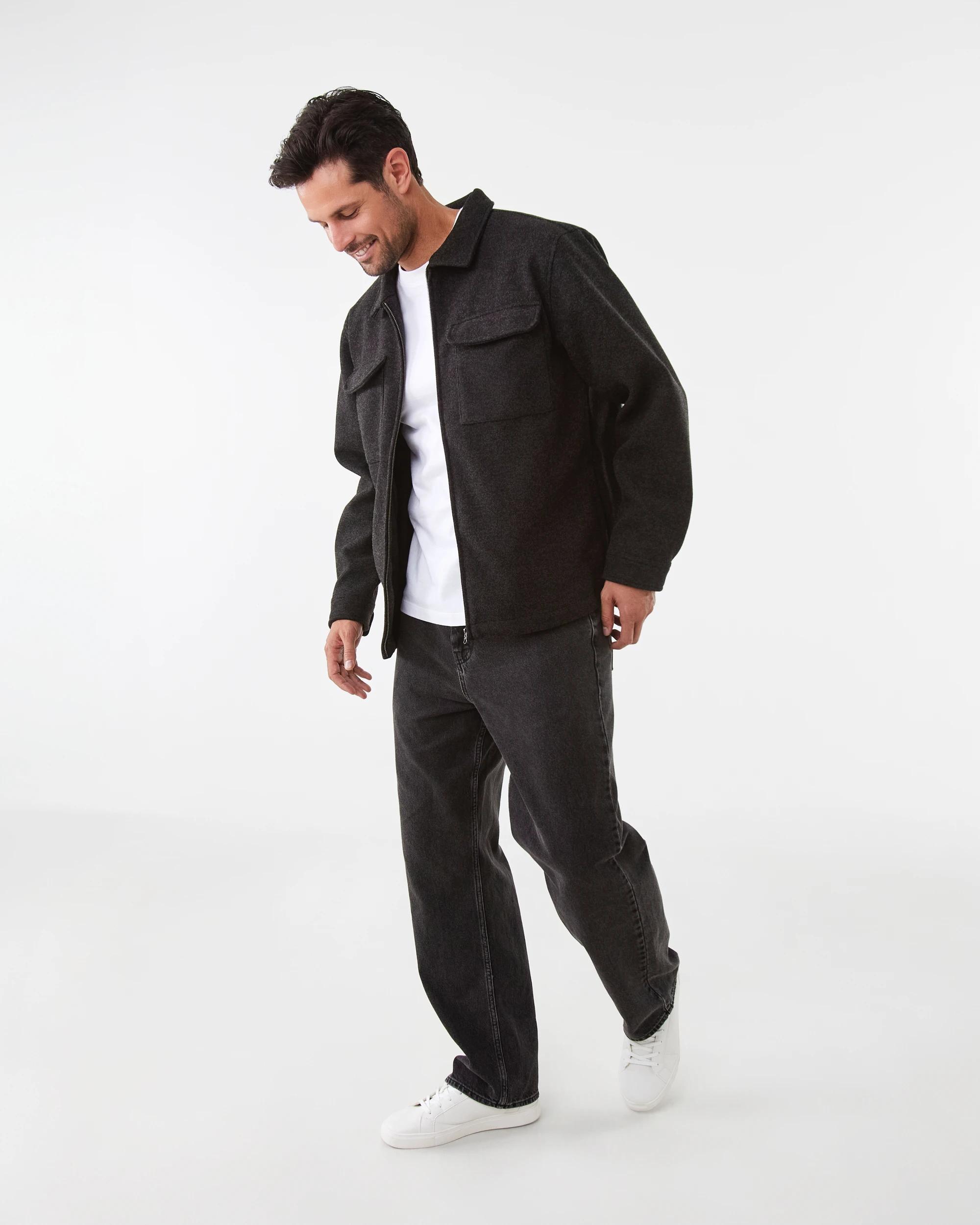 3 Melton Shacket Gry Chmrle, 3 of 7