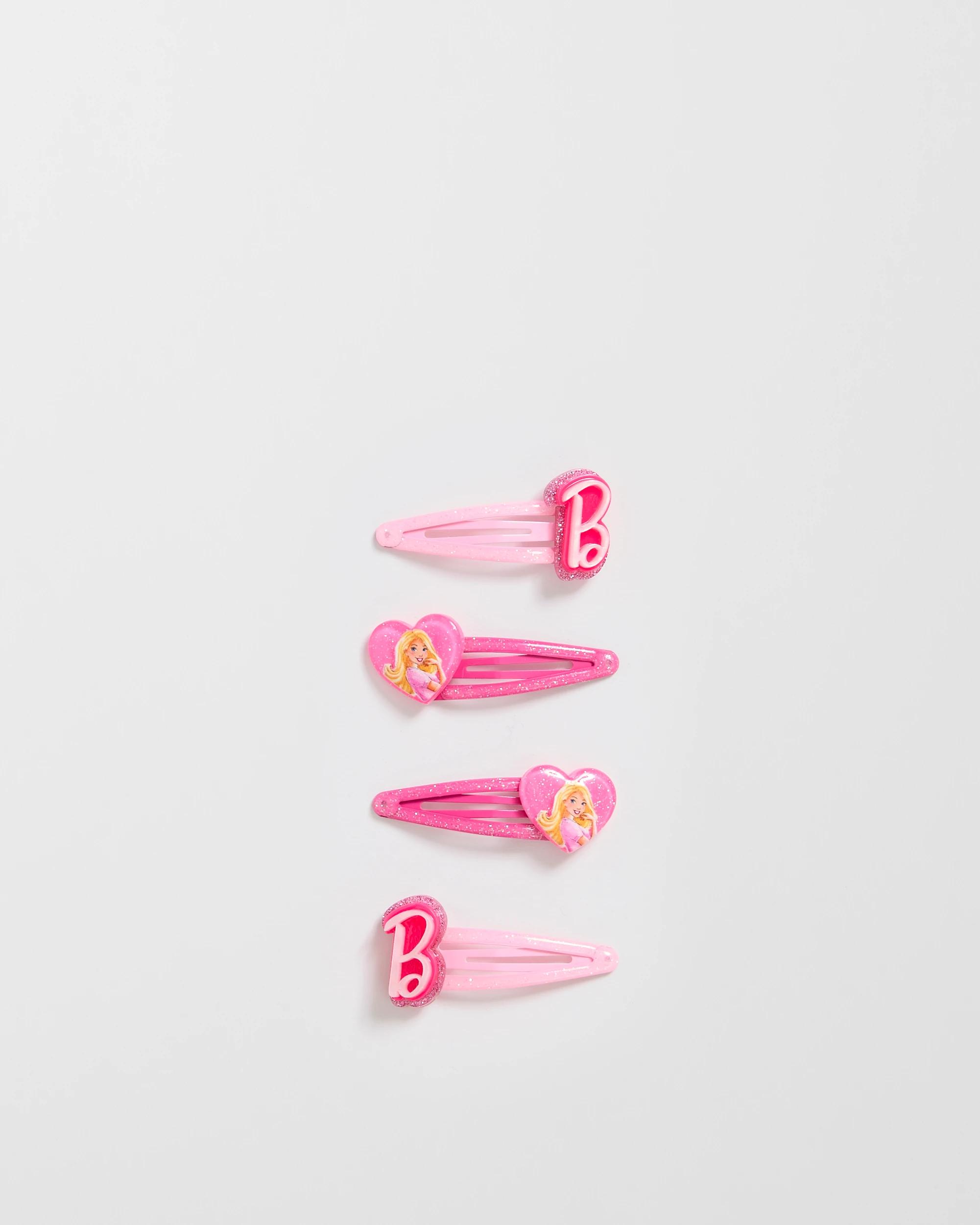 1 Barbie 4 Pack Icons Snap Hair Clips PINK, 1 of 3