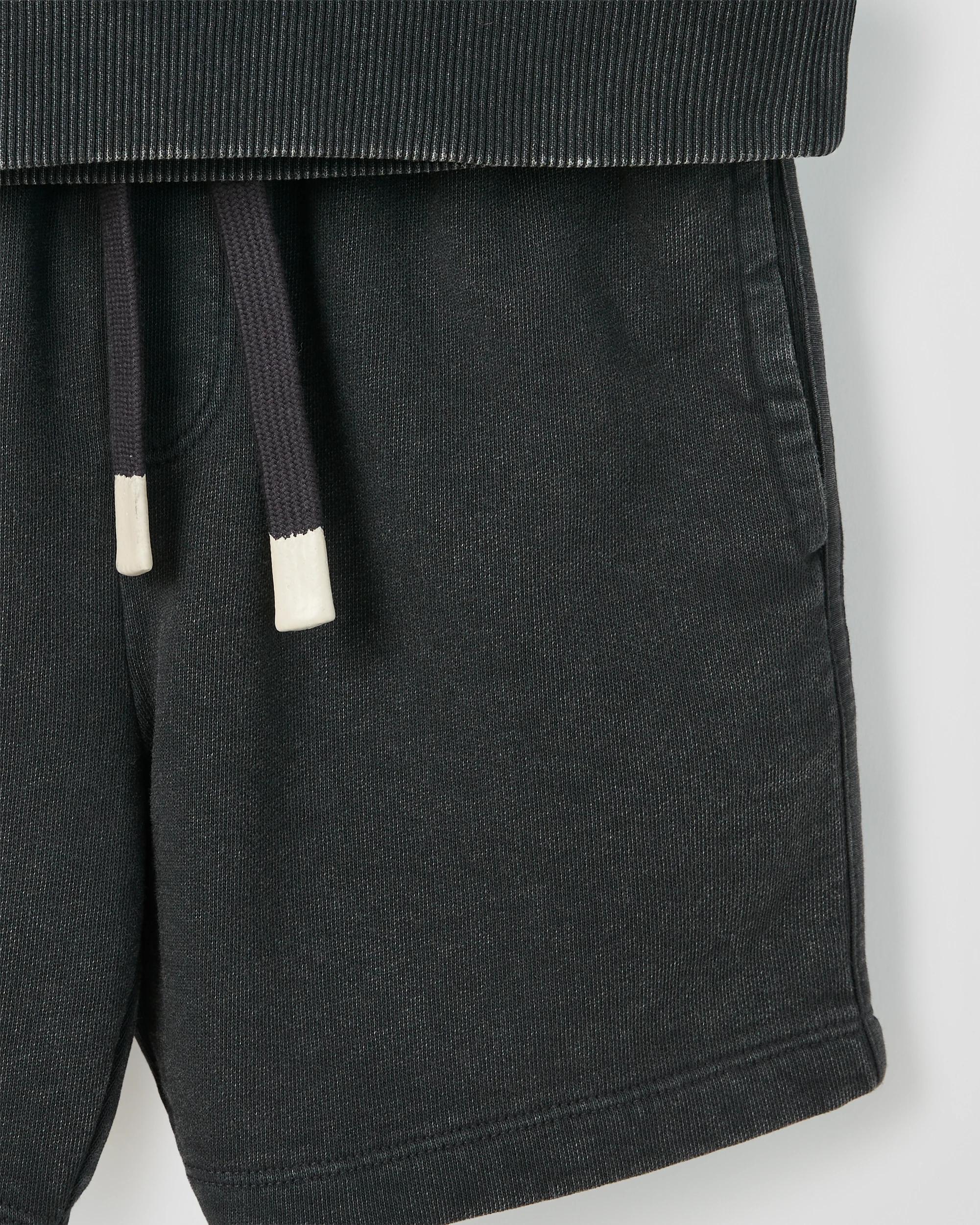 3 Target Kids Australian Cotton 1/4 Zip Jumper & Shorts 2 Piece Set WASHED BLACK, 3 of 3