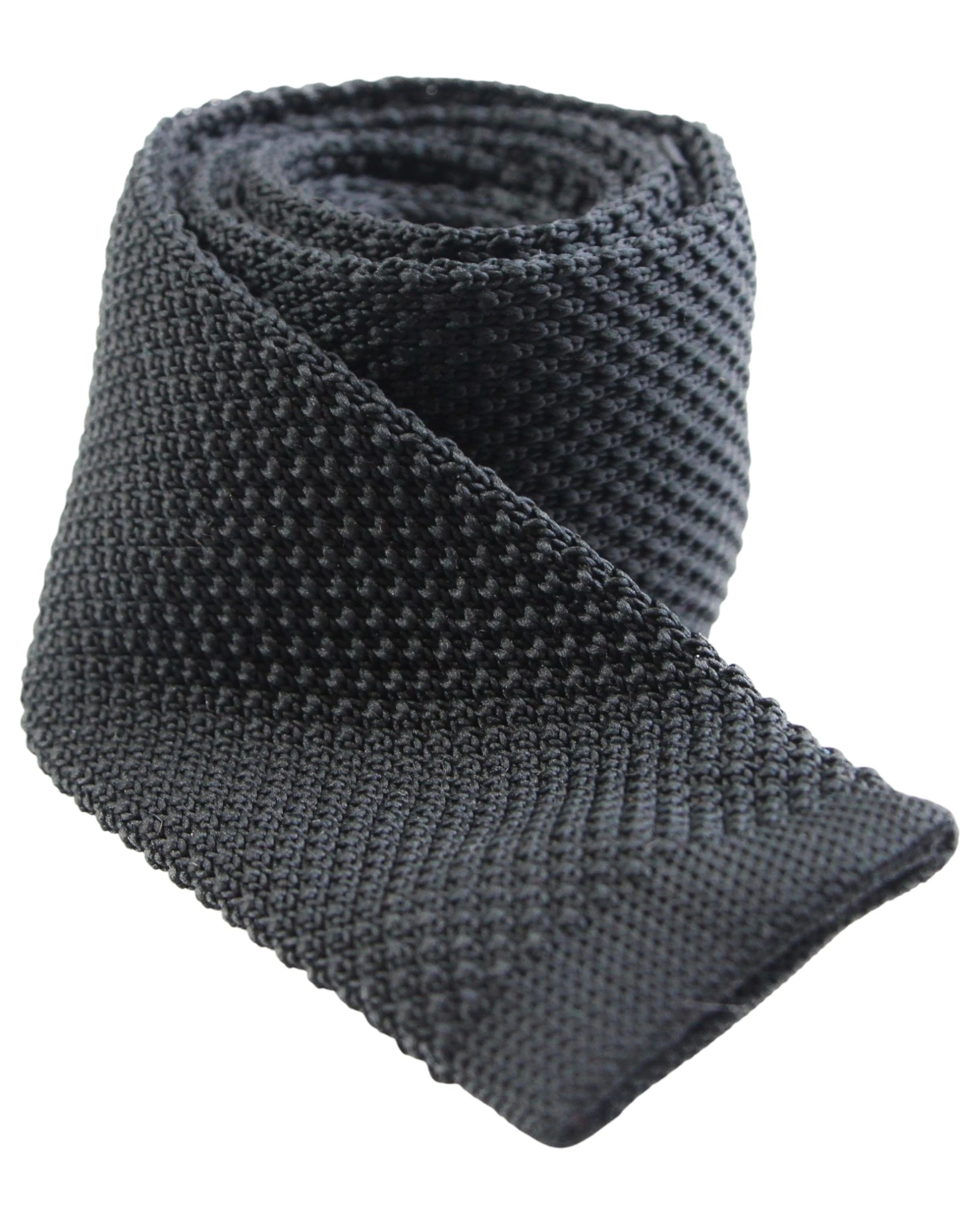 1 Zasel Mens Knitted Neck Tie - Black, 1 of 3