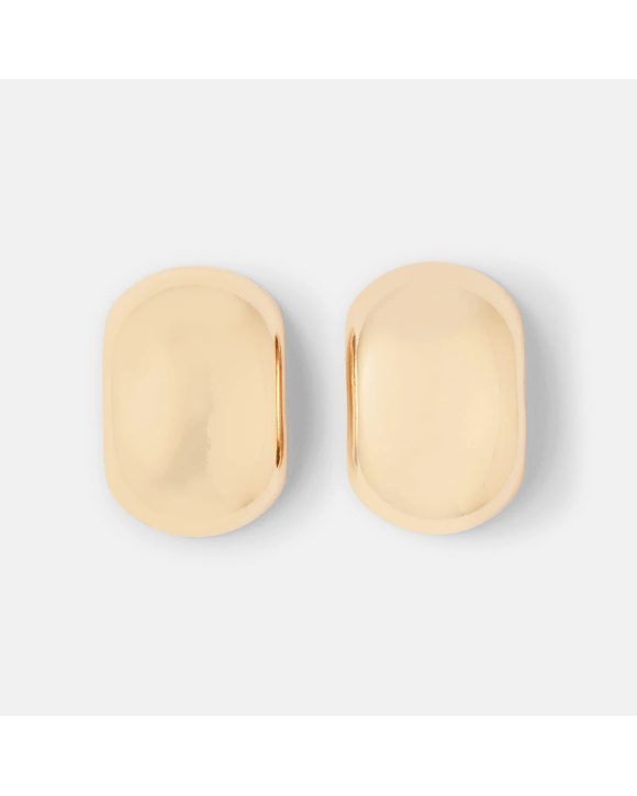 Oval Stud Earrings - Gold Tone