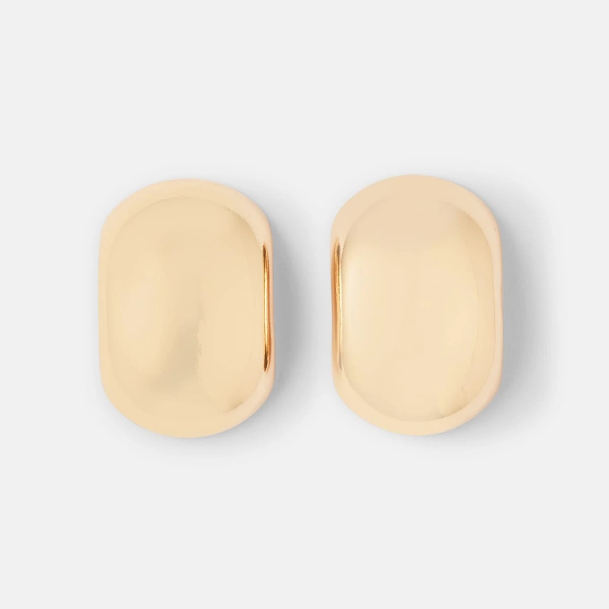 1 Oval Stud Earrings - Gold Tone, 1 of 5