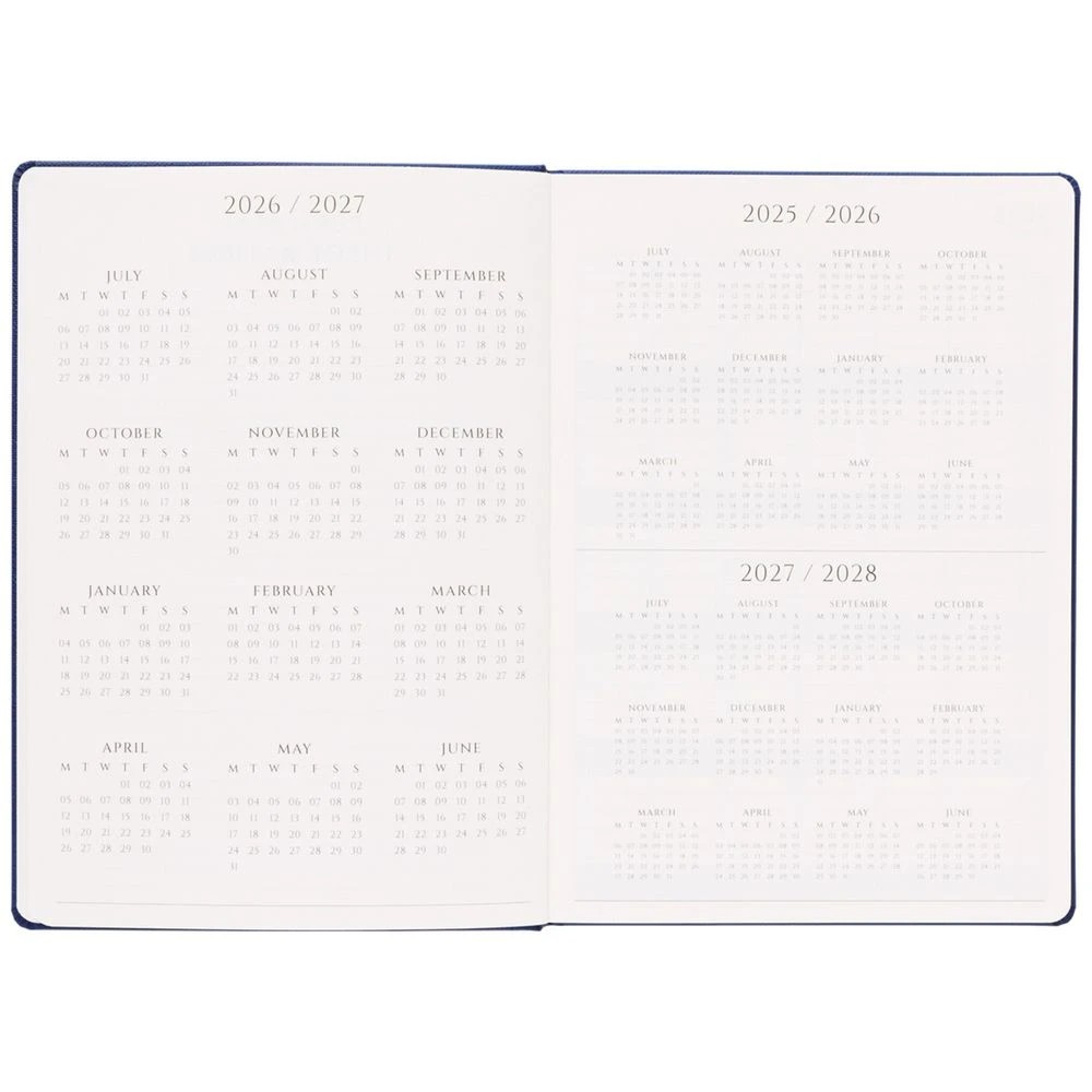 3 J.Burrows A4 Week to View Textured FY26/27 Diary Navy, 3 of 6