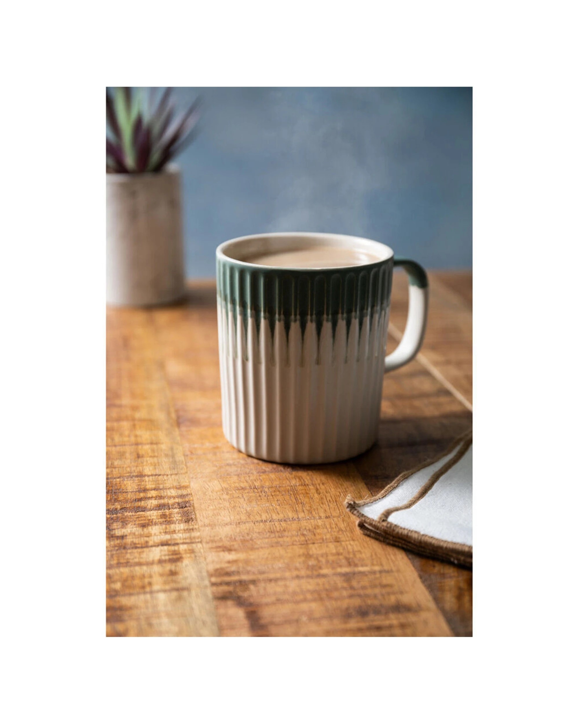 8 Mikasa 4PK Textured Coffee Mug Cup Stoneware 410ml - Green, 8 of 8
