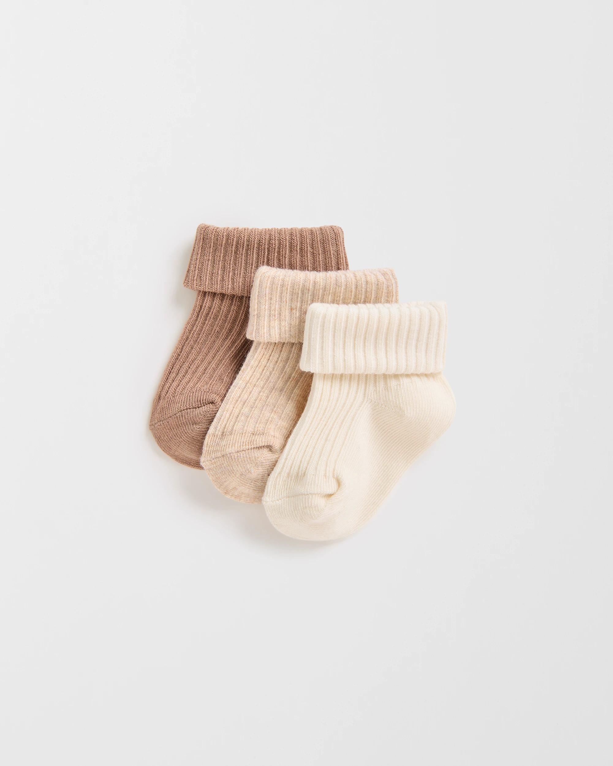 1 Target Baby Baby Unisex 3 Pack Turnover Socks NEUTRALS, 1 of 3