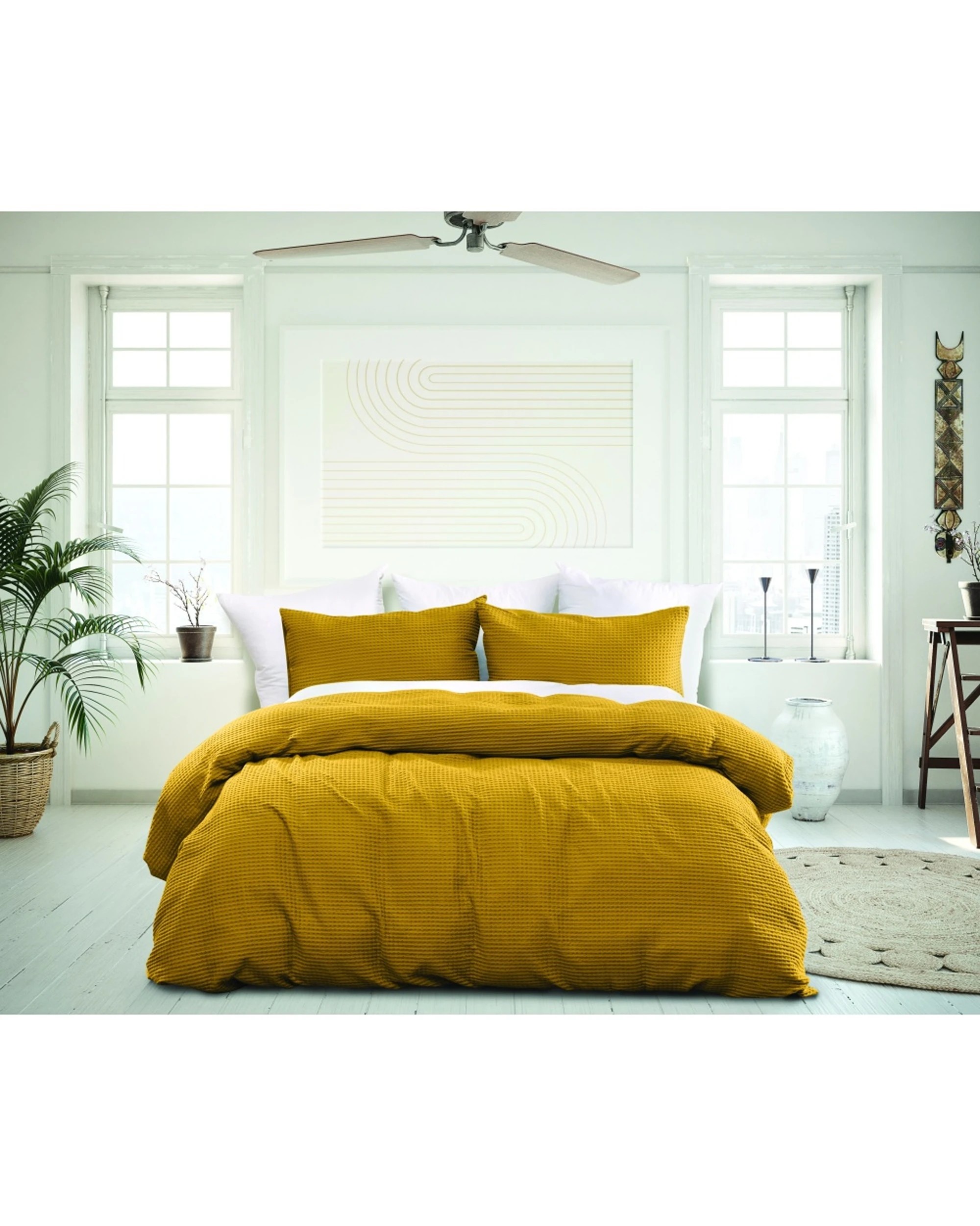 6 Bas Phillips 3pc Bas Phillips Santiago Cotton Waffle Quilt Cover Set Ginger - Queen Bed - Orange, 6 of 6