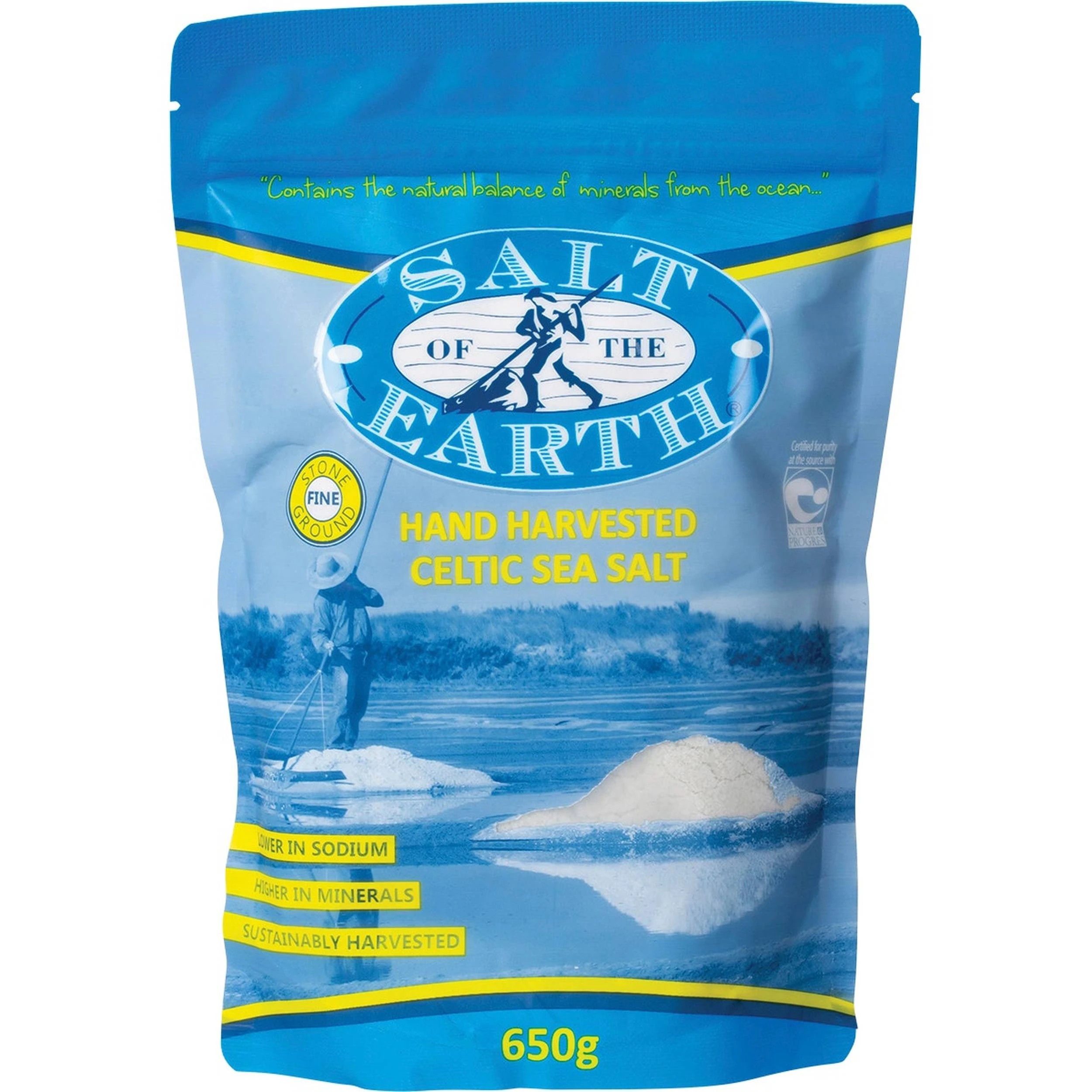 1 Salt Of The Earth Hand Harvested Celtic Sea Salt Fine 650g, 1 of 3
