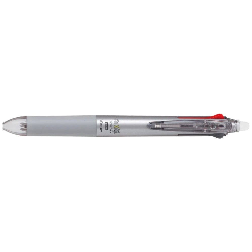 1 PILOT Frixion 3 Colour Erasable Gel Pen Dark Silver Barrel, 1 of 3