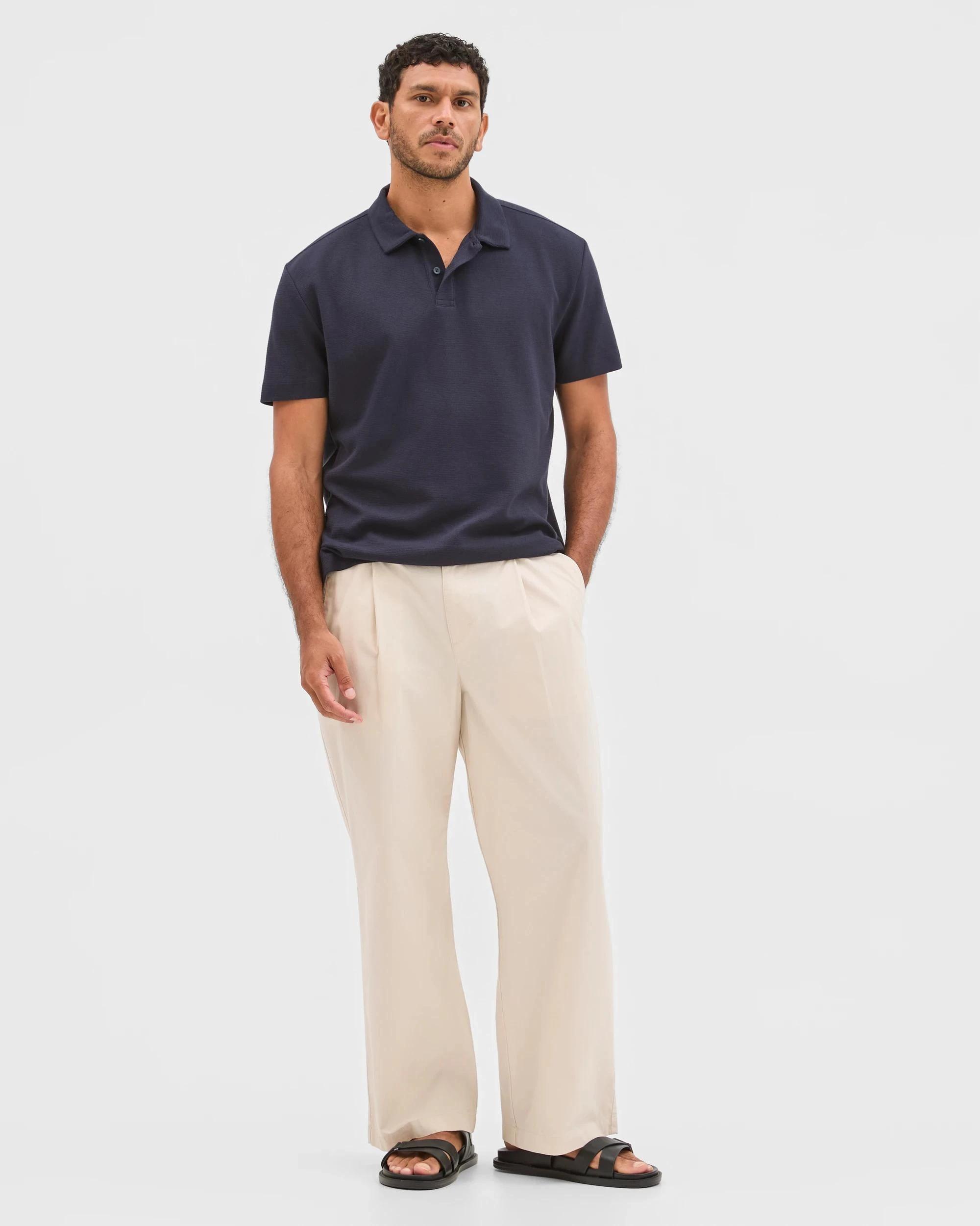 2 Target Australian Cotton Textured Fashion Polo Top NAVY, 2 of 4