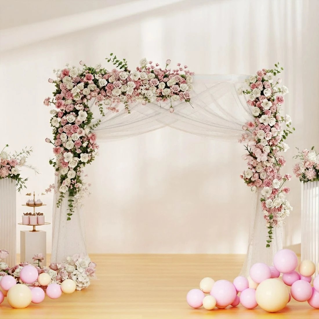 2 2M Backdrop Stand Wedding Background Decoration Party Flower Balloon Display - White, 2 of 4