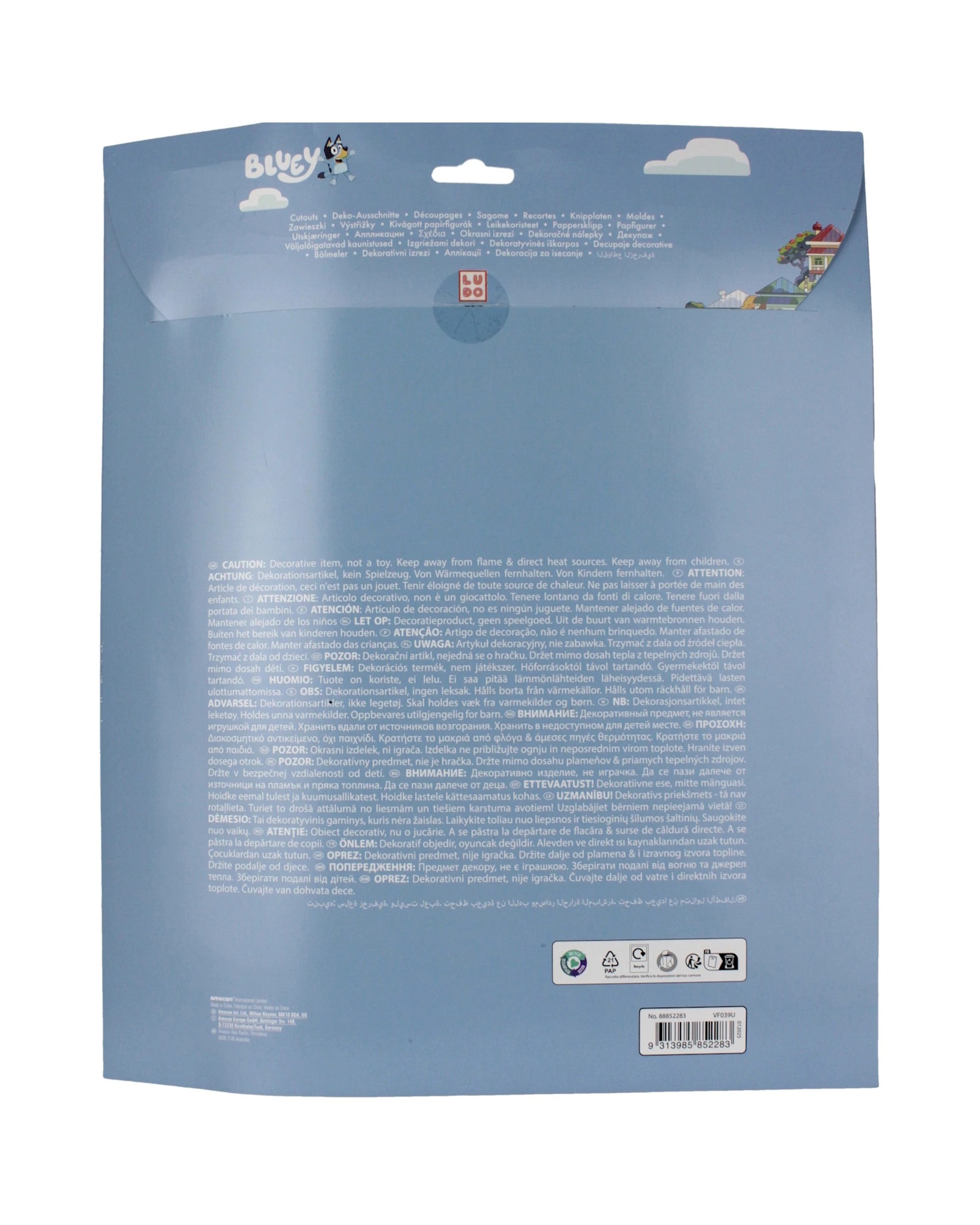 3 CCDS Bluey Cutout Wall Decorations Pack of 12 - Multi, 3 of 3