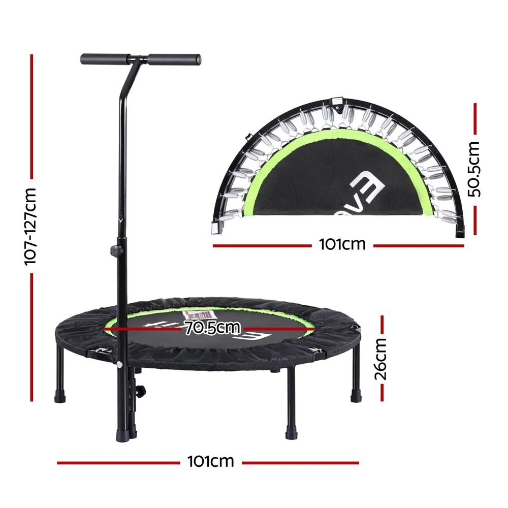 2 Everfit 40inch Fitness Foldable Trampoline Jumping Rebounder Home Gym Handrail - Multi, 2 of 7