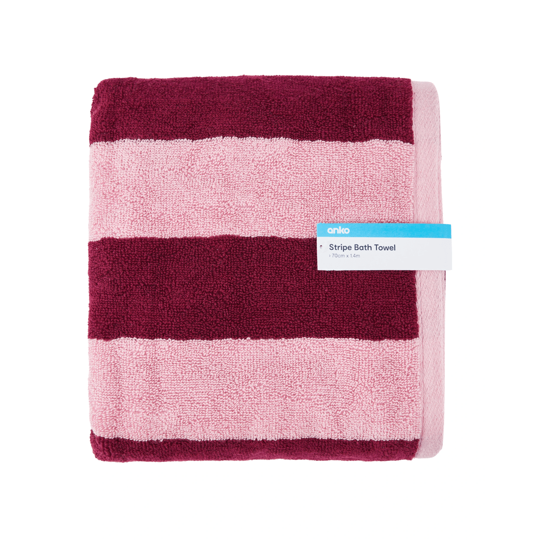 5 Stripe Cotton Bath Towel - Berry, 5 of 5
