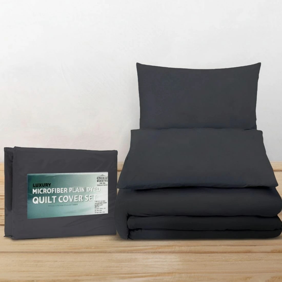 4 Giselle Bedding Quilt Cover Set Classic Black King - King Bed - Black, 4 of 5