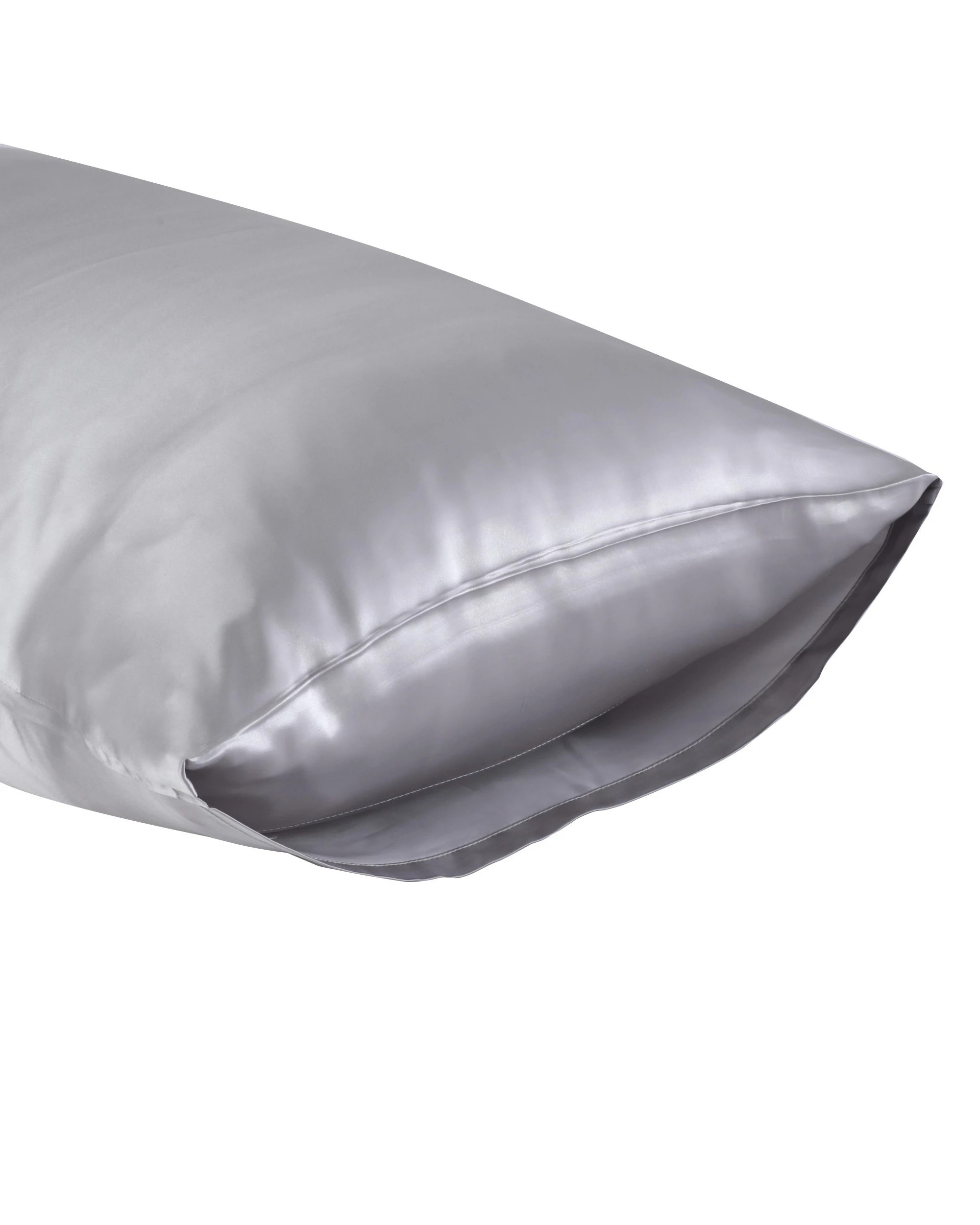 3 Natural Home Luxe Mulberry Silk Pillowcase 25 Momme King Pillowcase 48x90cm Twin Pack - Grey, 3 of 5