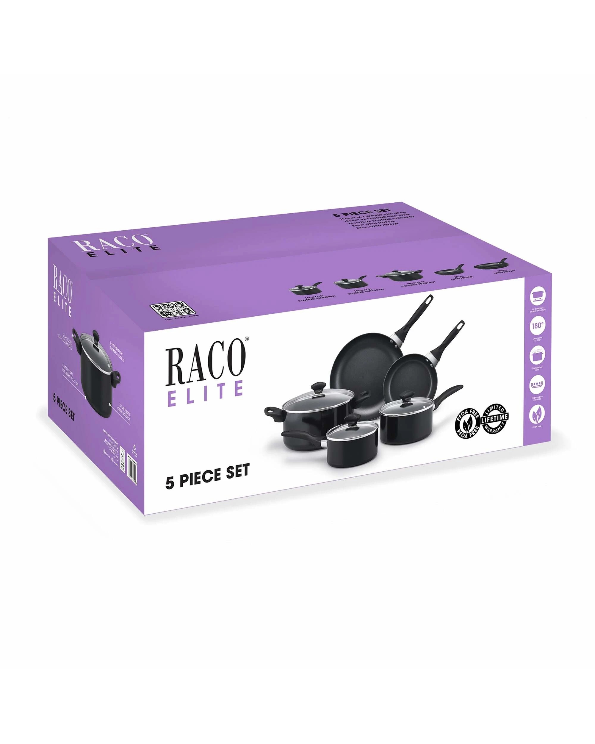 2 RACO Elite Nonstick 5 Piece Cookware Set - Black, 2 of 2
