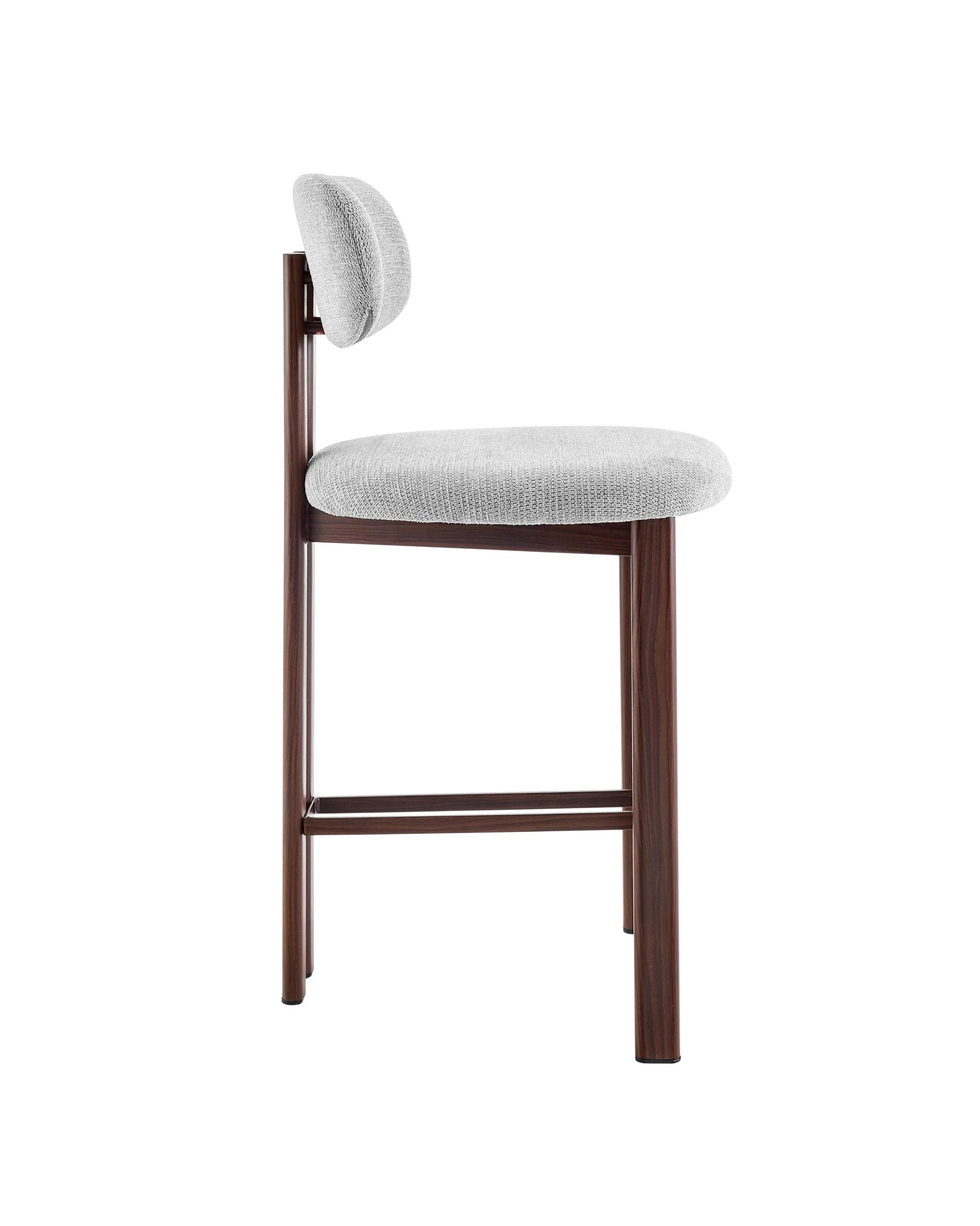 5 Kodu Dining Stools Pair (Set of Two) Grey and Walnut, 5 of 9