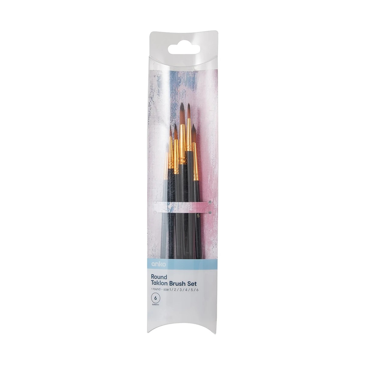 1 6 Pack Round Taklon Brush Set, 1 of 5