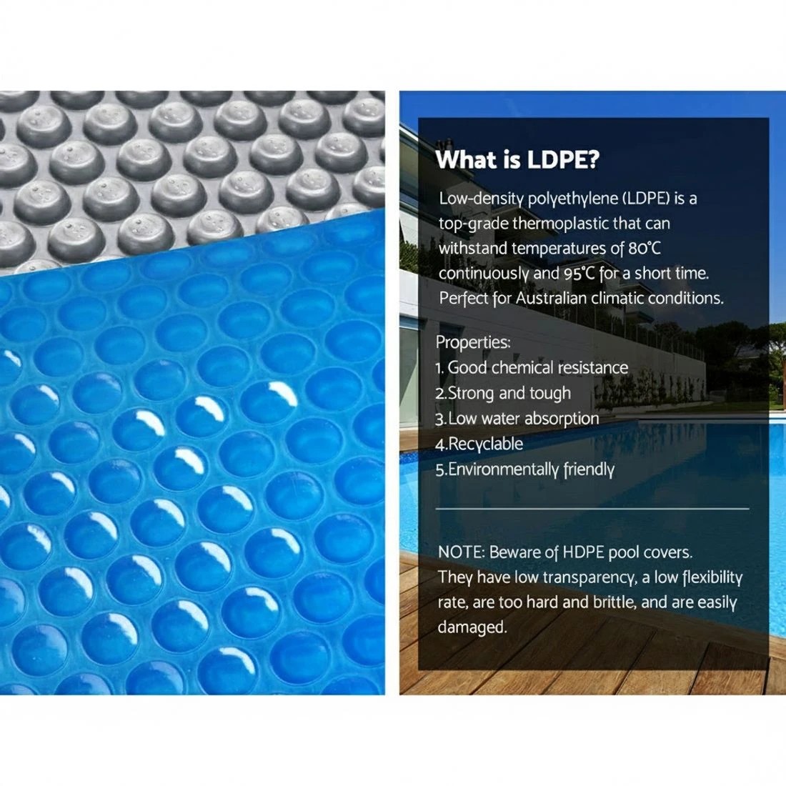 5 Aquabuddy Pool Cover 6.5x3m 400 Micron  Swimming Pool Solar Blanket 5.5m  Roller - Multi, 5 of 6