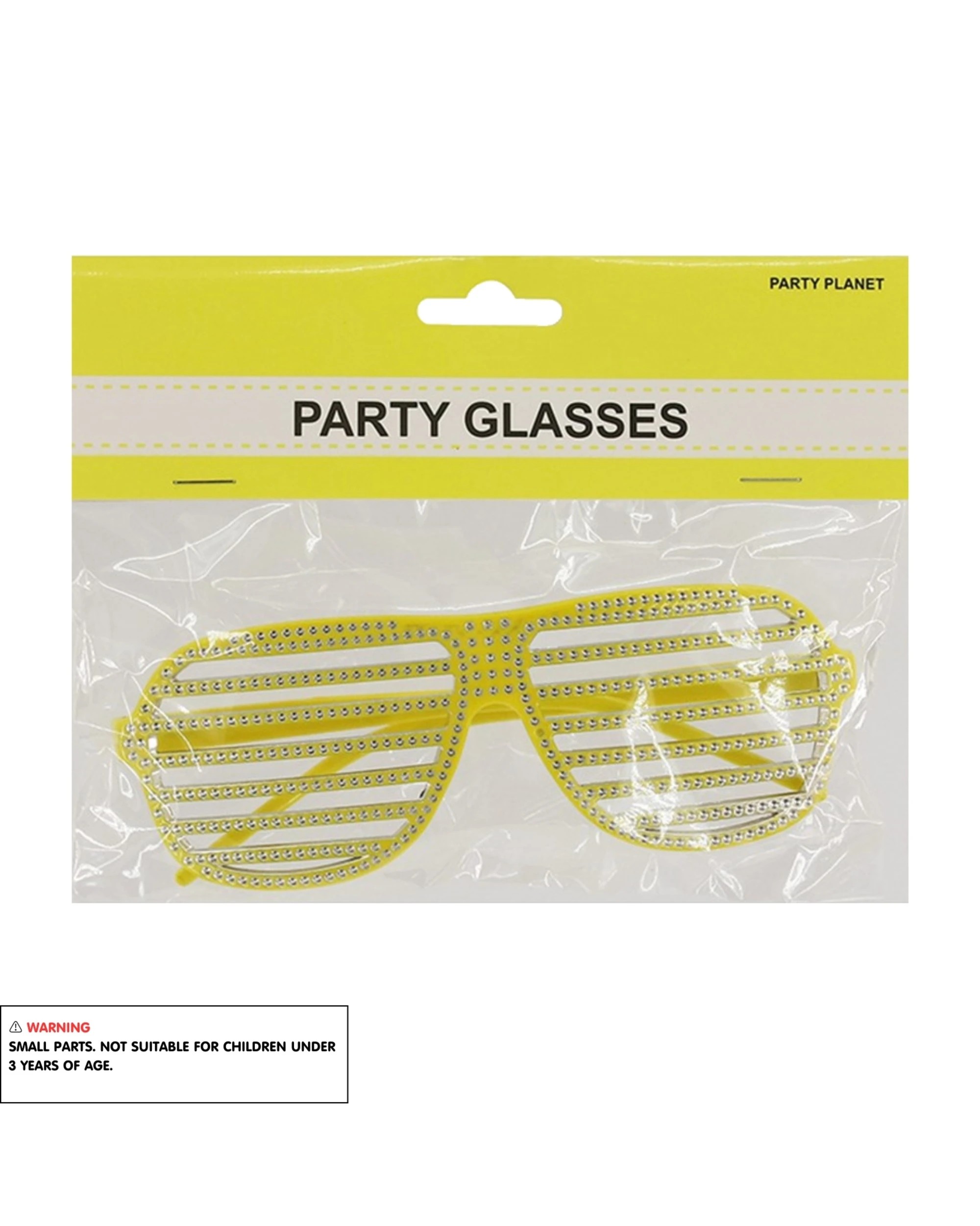 2 Party Planet Bling Shutter Shade Glasses - One Size - Yellow, 2 of 2