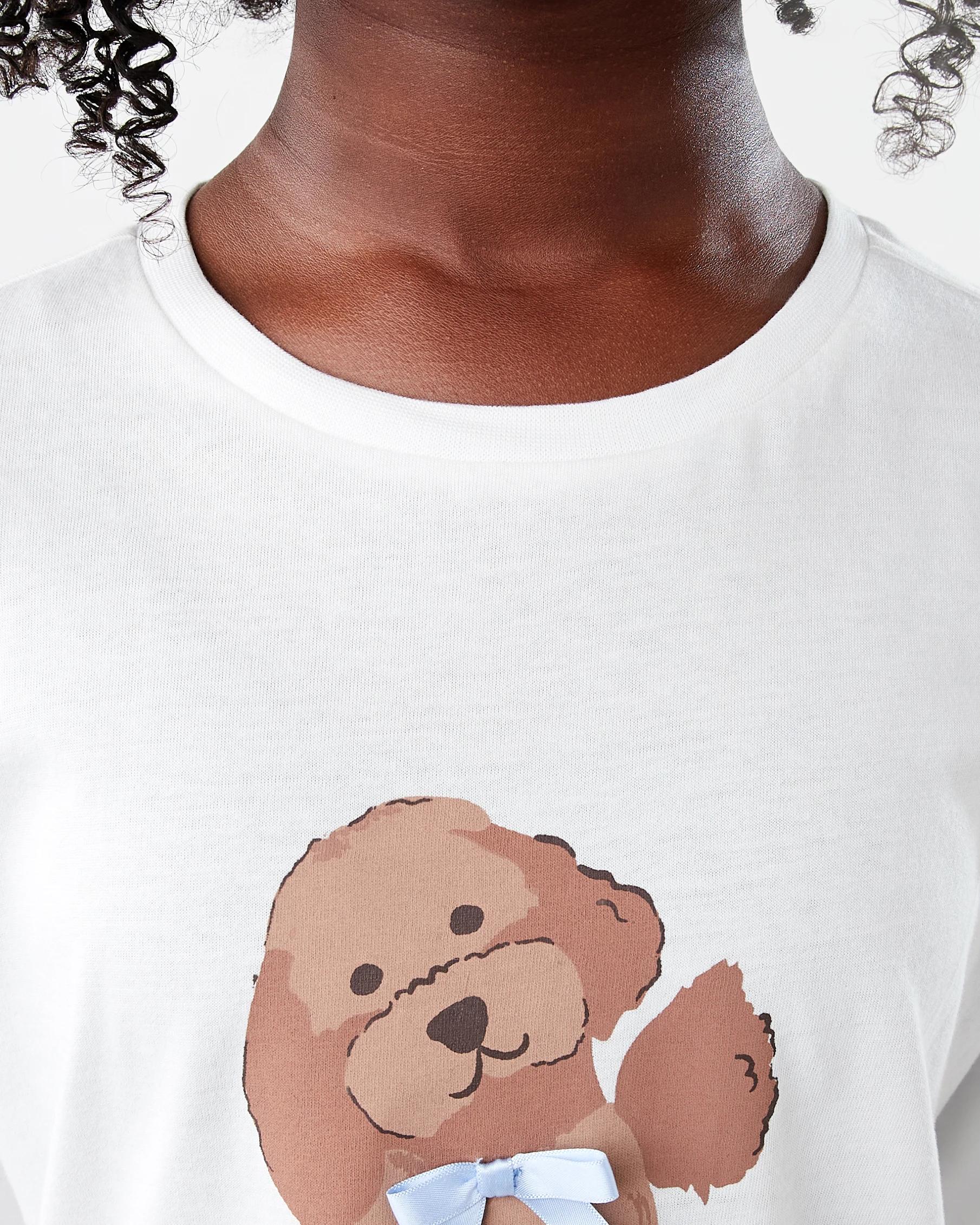 4 Wide Leg Jersey Pyjama Set Wht Pups, 4 of 6