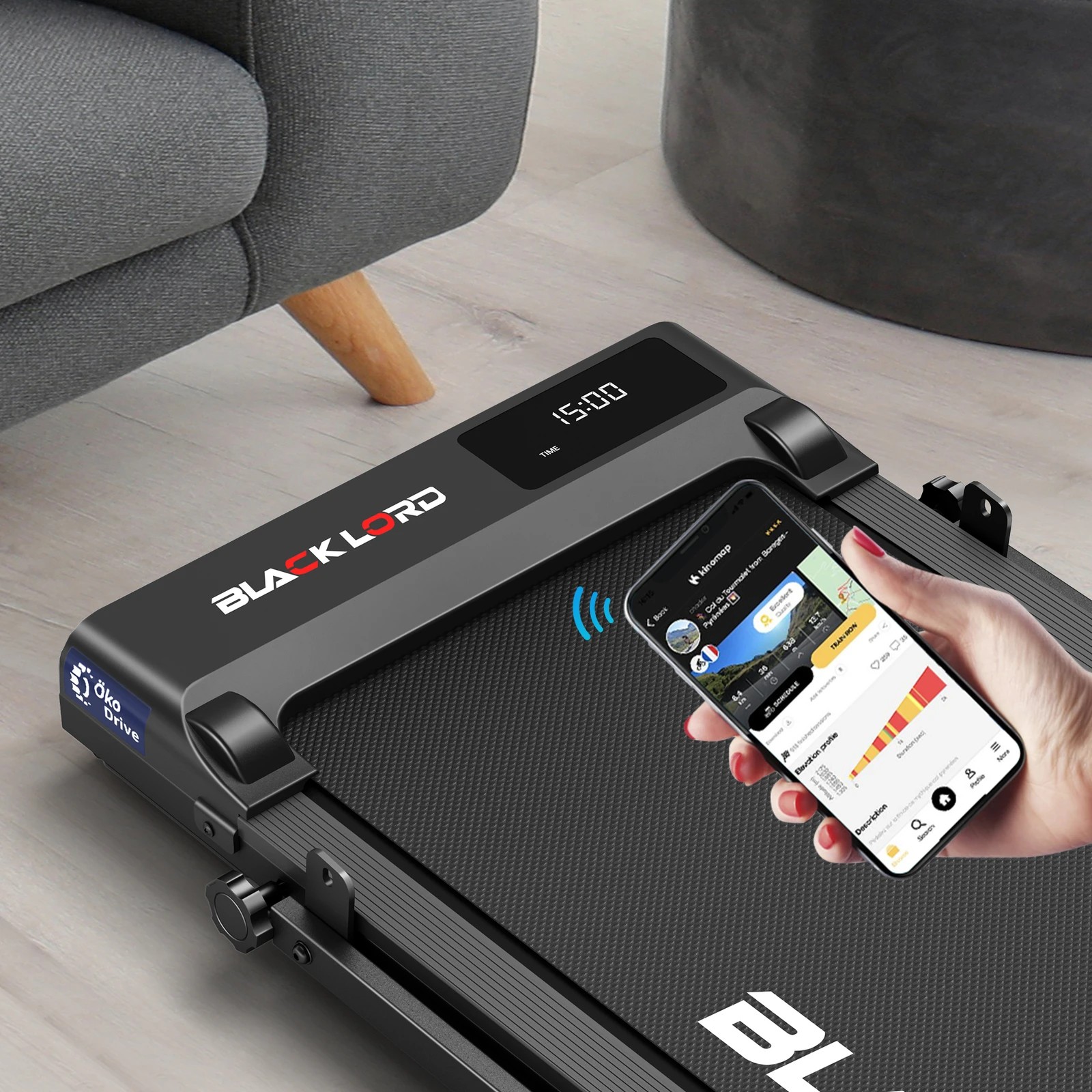 2 Black Lord Treadmill Electric Walking Pad Under Desk Home Gym Fitness Incline - Black, 2 of 10