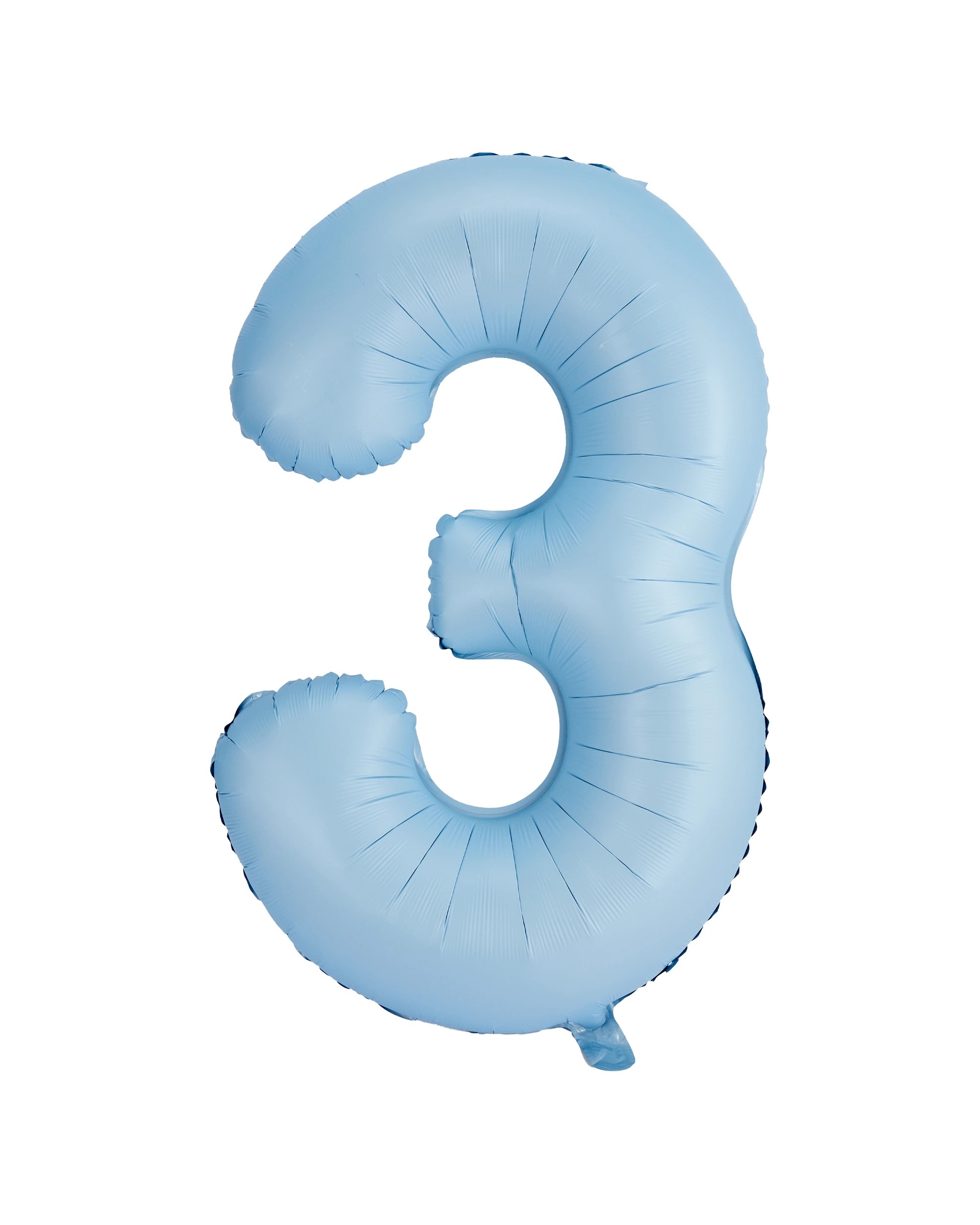 1 Giant Matte Blue Number 3 Foil Balloon, 1 of 5