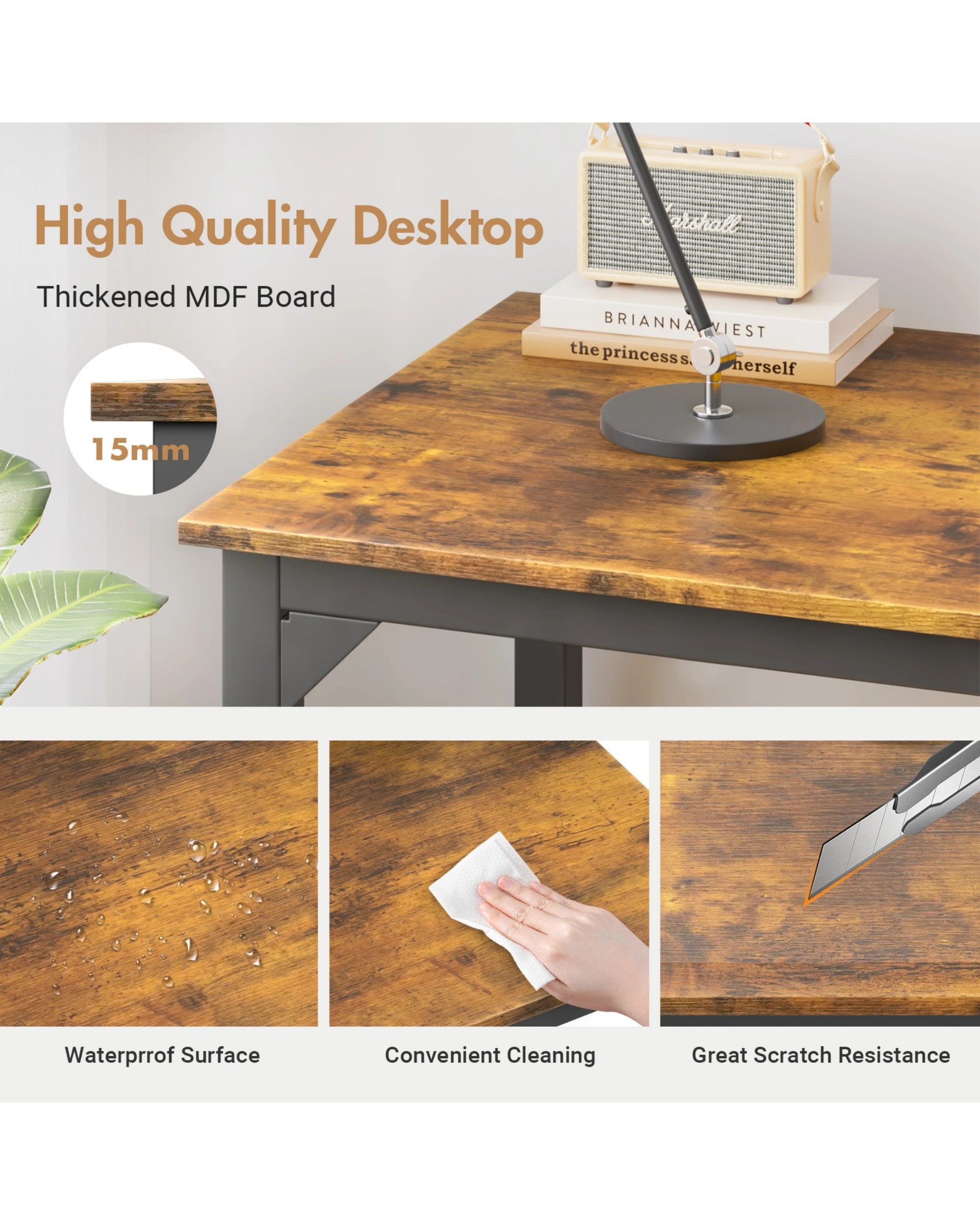 3 Advwin Computer Desk Home Office Table Study Laptop Desks 120cm, 3 of 9