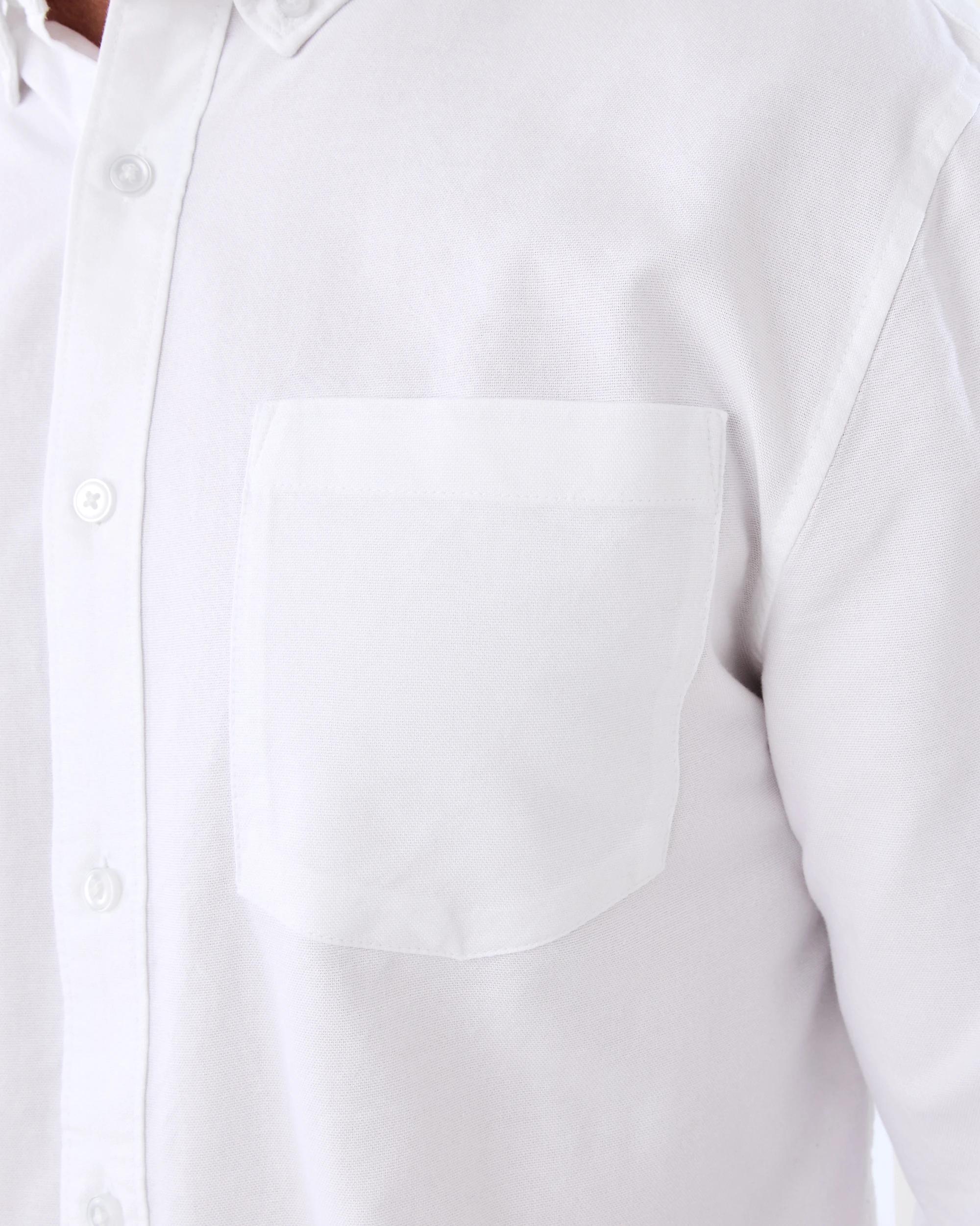 7 Long Sleeve Oxford Shirt White, 7 of 8