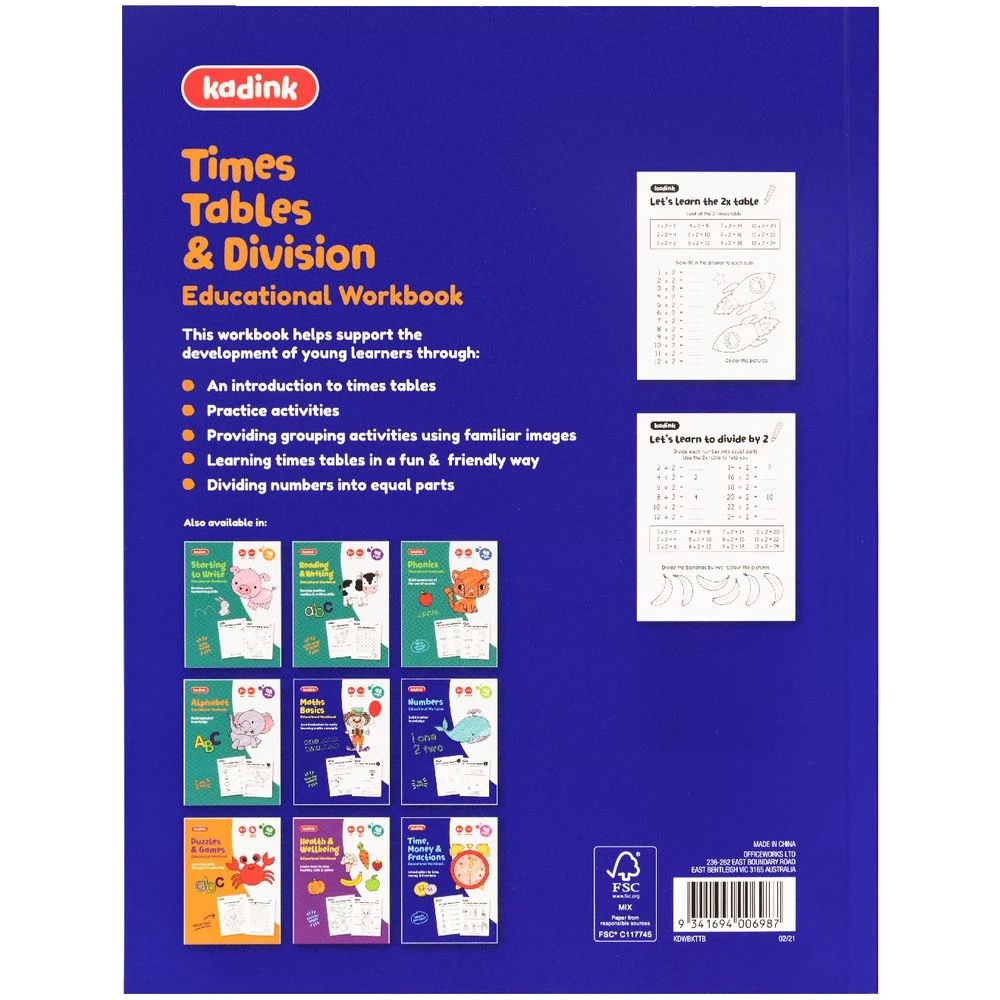 2 Kadink Workbook 48 Pages Times Tables & Division, 2 of 4
