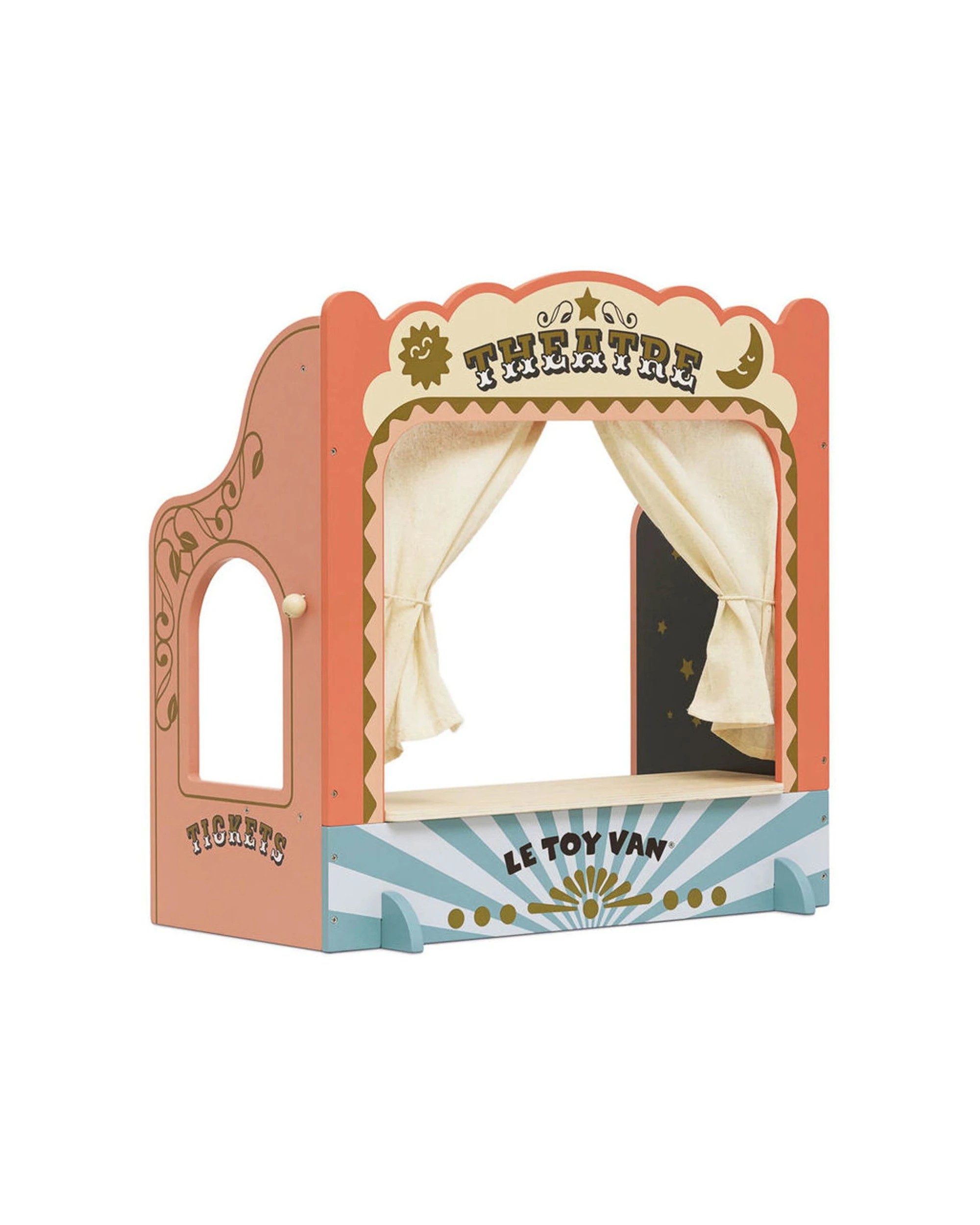 1 Le Toy Van Tabletop Puppet Wooden Theatre Pretend Play 57x55cm 3 Years - Multi, 1 of 9