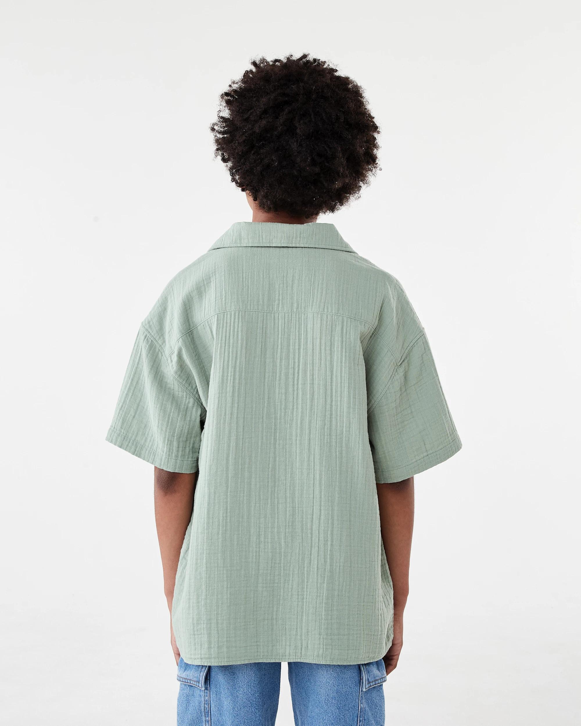 2 Short Sleeve Double Cloth Shirt Lpad Green, 2 of 7