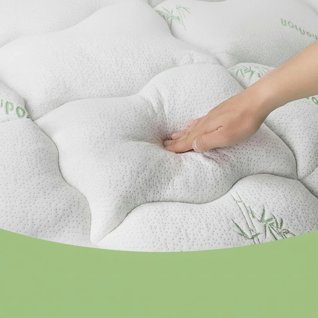 7 Giselle Bedding 1500GSM Pillowtop Mattress Topper Bamboo Mattress Pad for Back Pain Relief - King Single Bed - White, 7 of 9