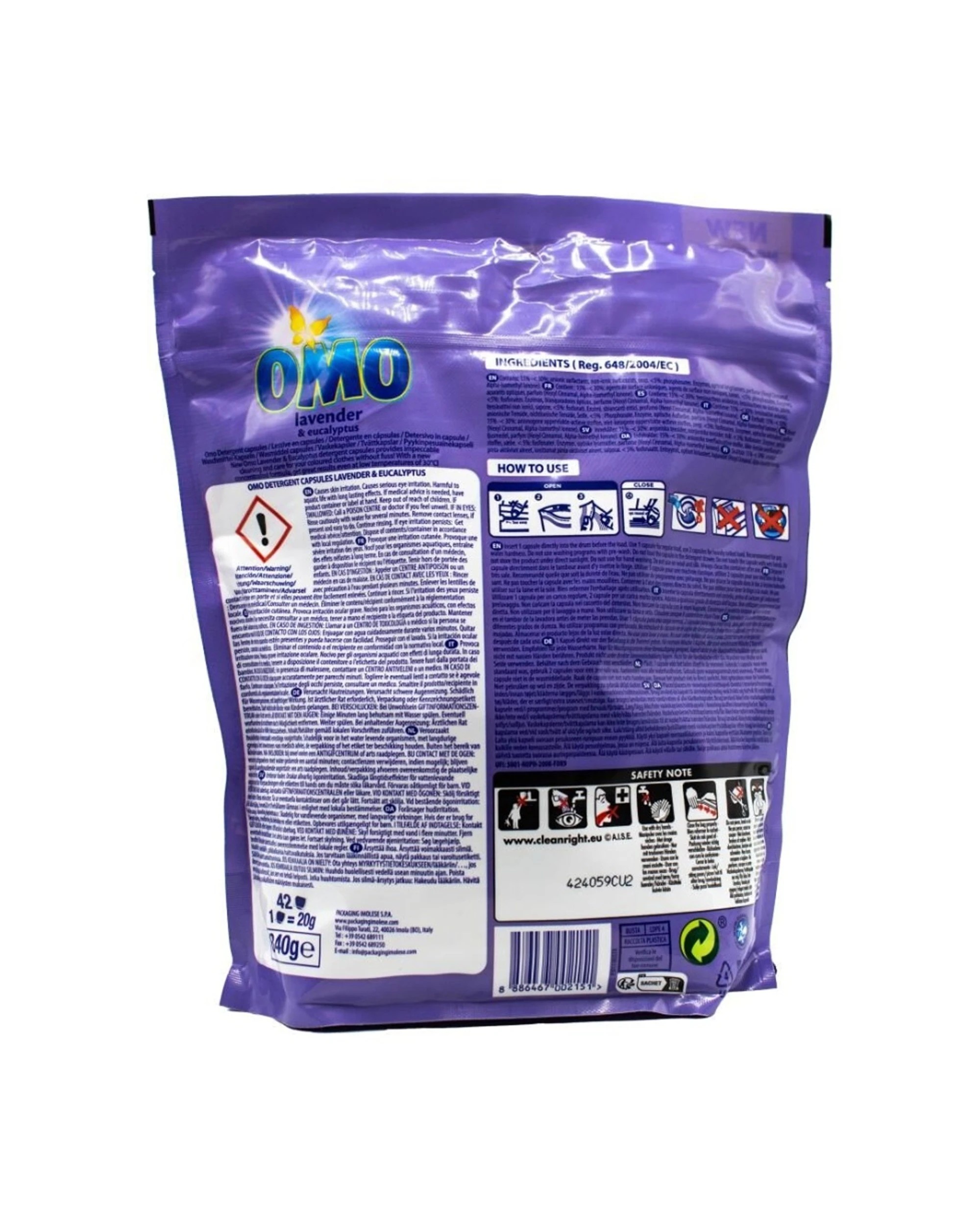 2 Omo Laundry Capsules 42pcLavender Laundry CapsulesLaundry Detergent, 2 of 3