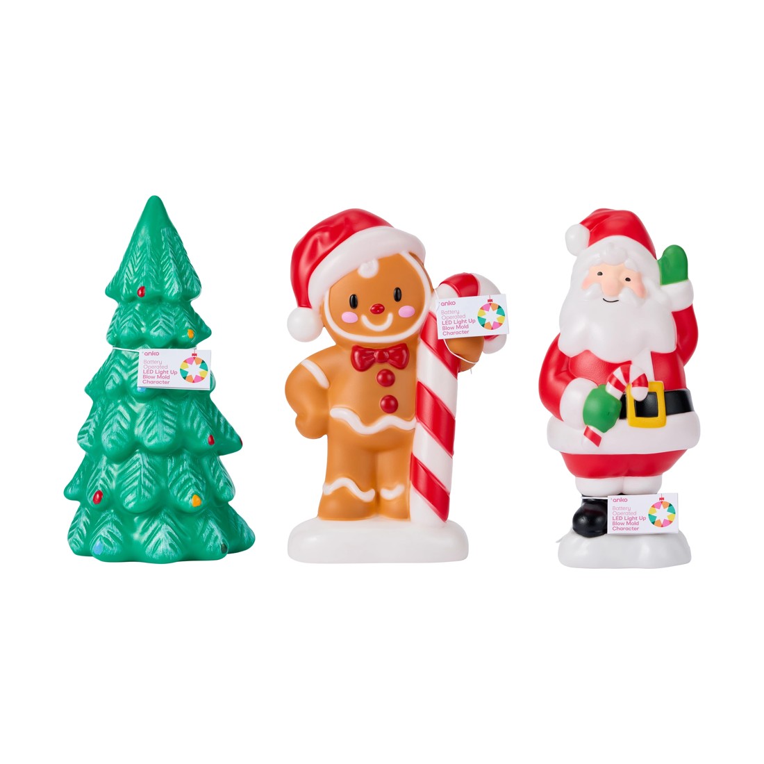 6 Battery Operated LED Light Up Blow Mold Character - Assorted, 6 of 6