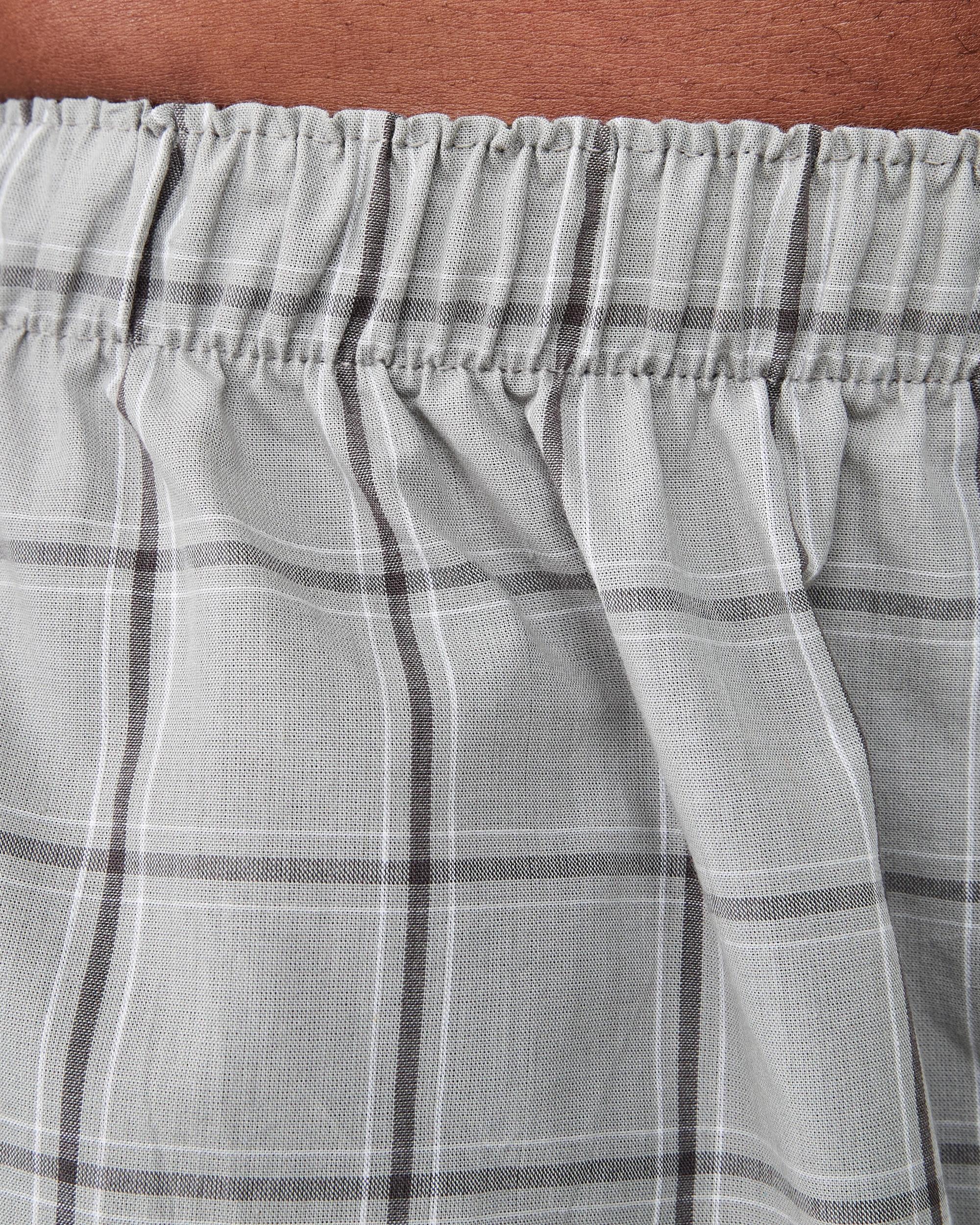 7 3 Pack Alpha Classic Woven Boxers Gry Check, 7 of 8