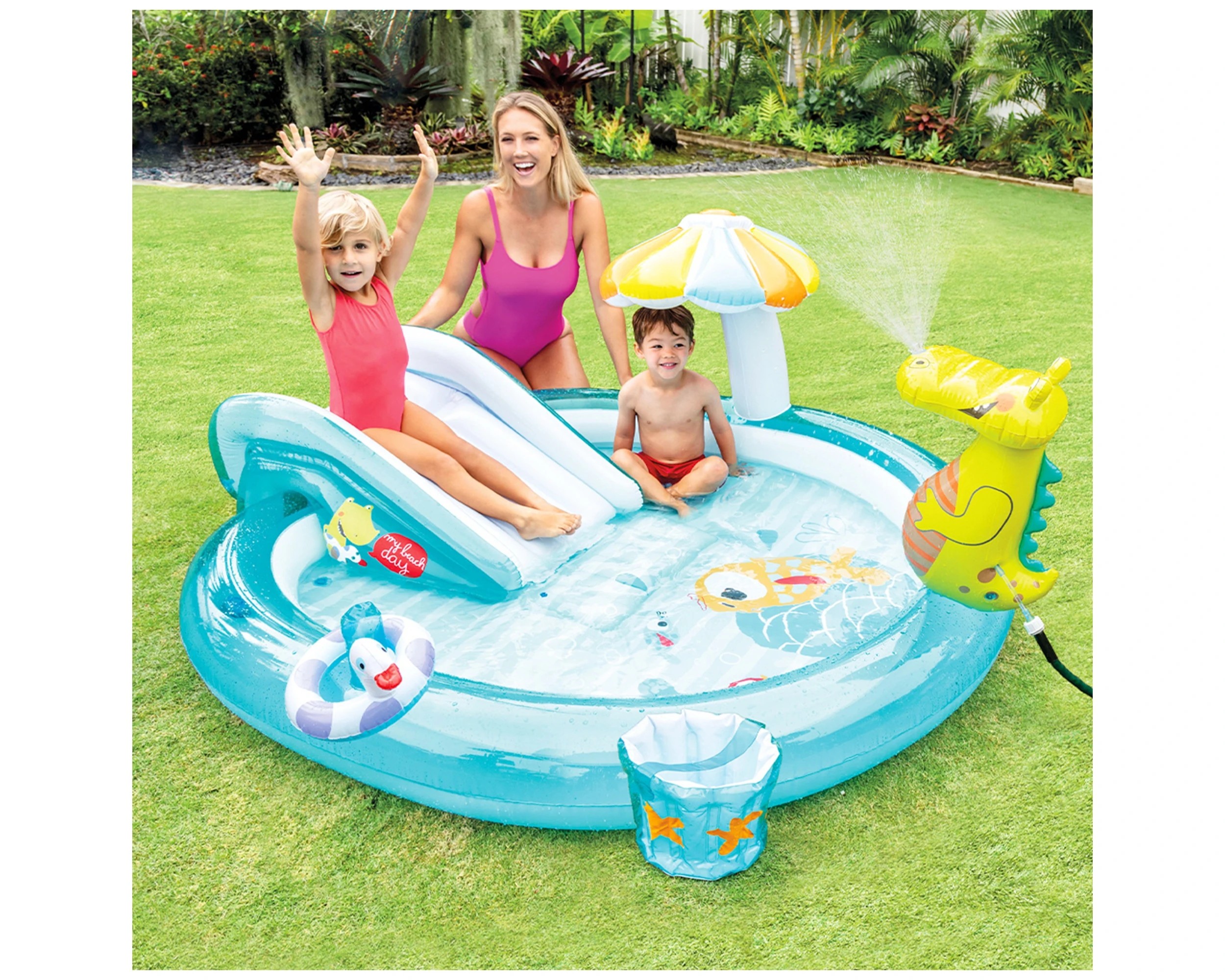 6 INTEX 2.01m x 1.70m Gator Play Centre - Inflatable Kid Pool - 158L 11Ga Vinyl - Multi, 6 of 6