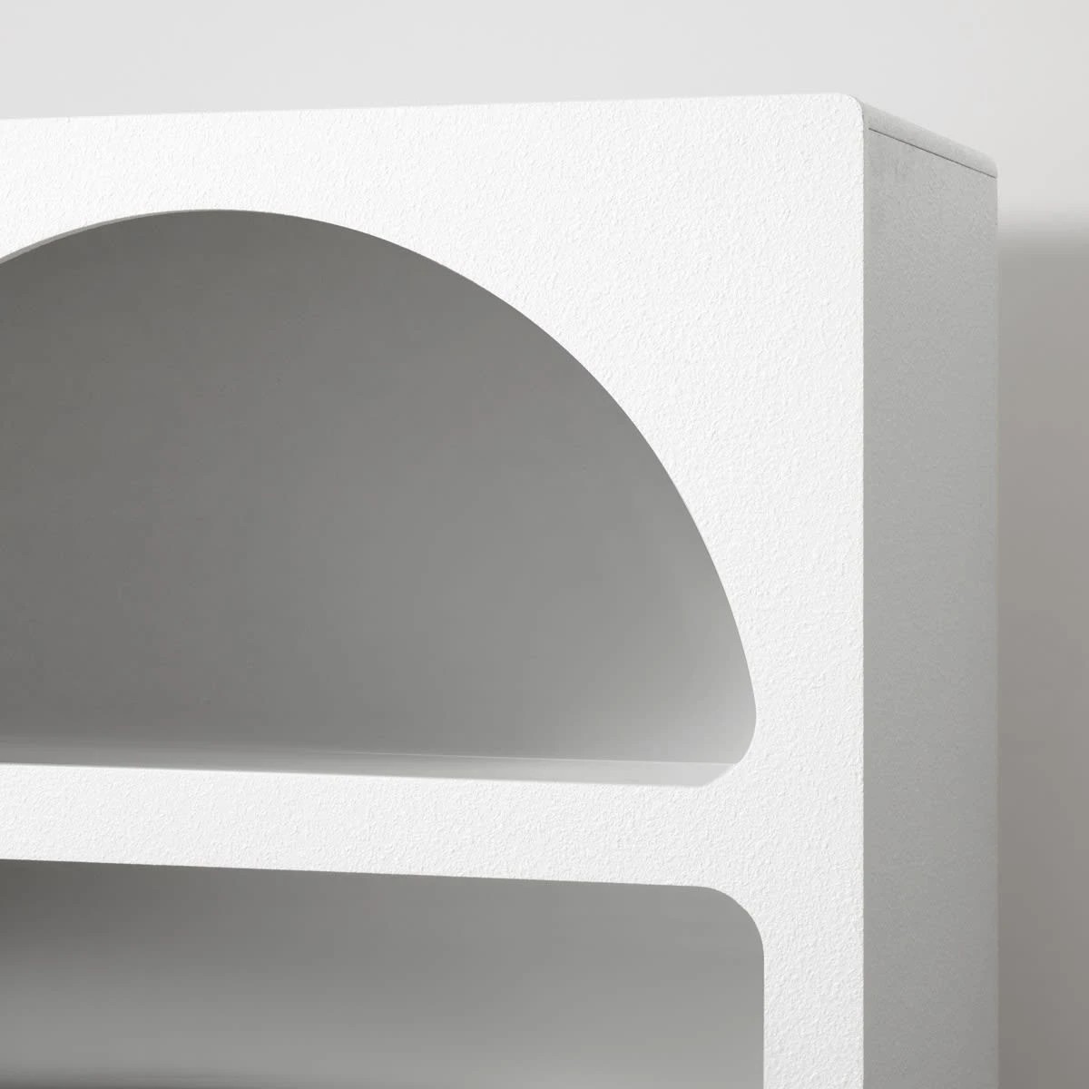 6 Textured Arched Bookcase - White, 6 of 9