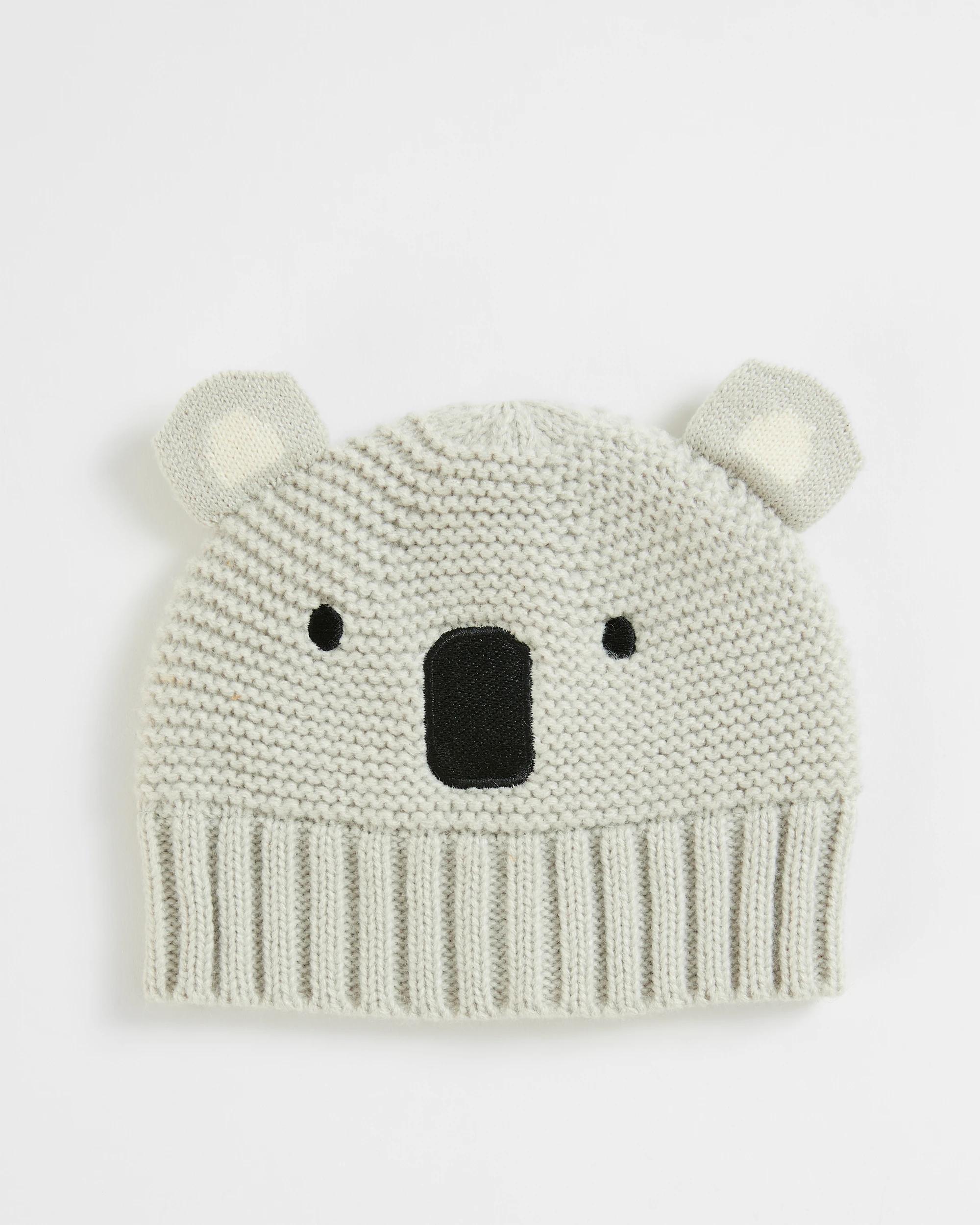 1 Target Baby Embroidered Koala Beanie GREY, 1 of 2