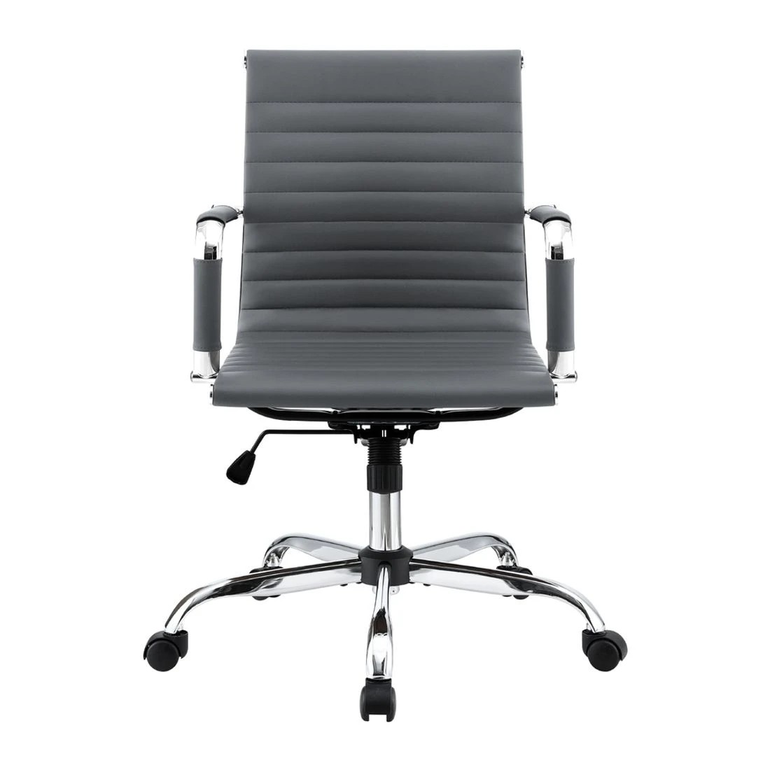 4 Artiss Office Chair Conference Chairs PU Leather Mid Back - Grey, 4 of 7