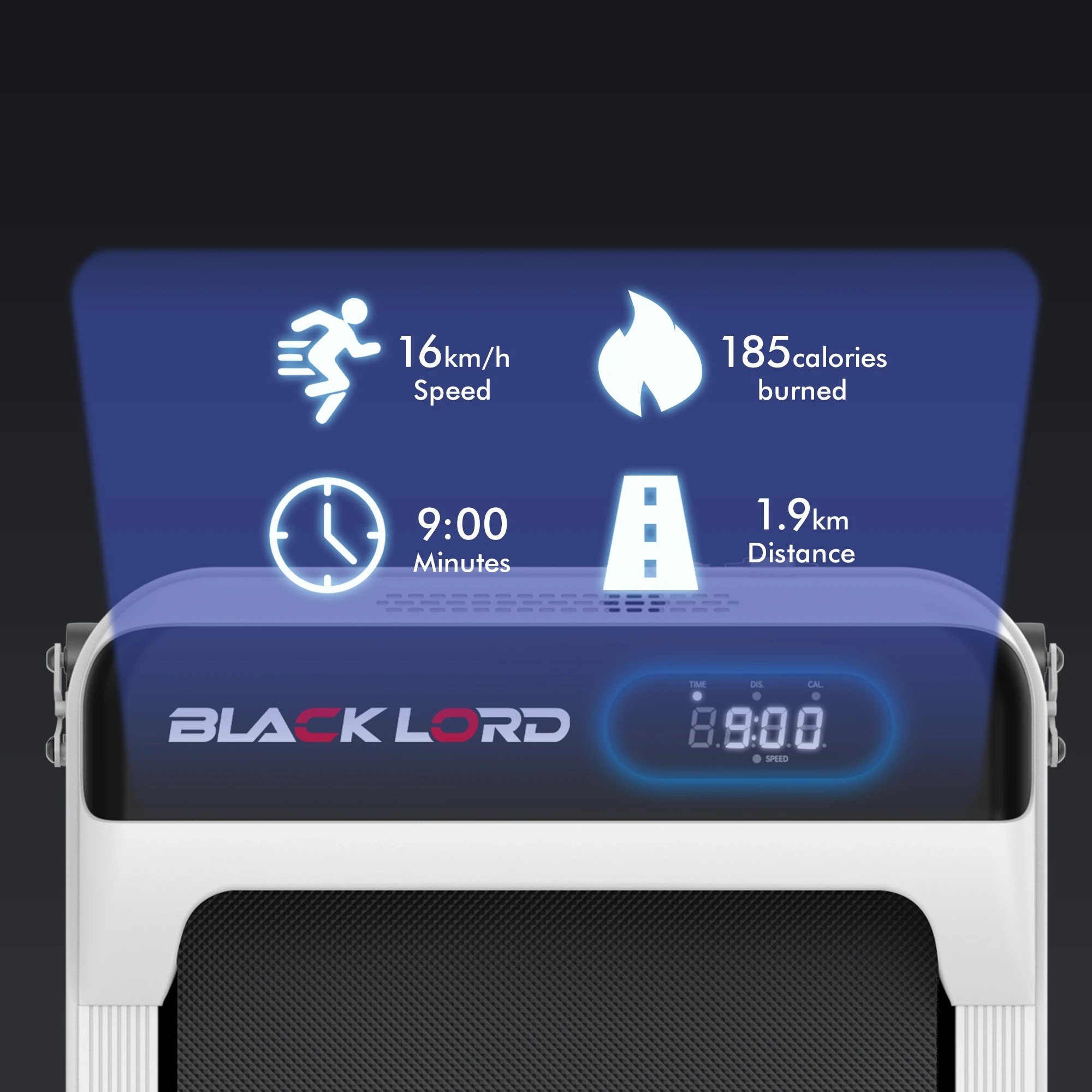 5 Black Lord Treadmill Electric Walking Pad Home Office Incline Foldable - White, 5 of 9